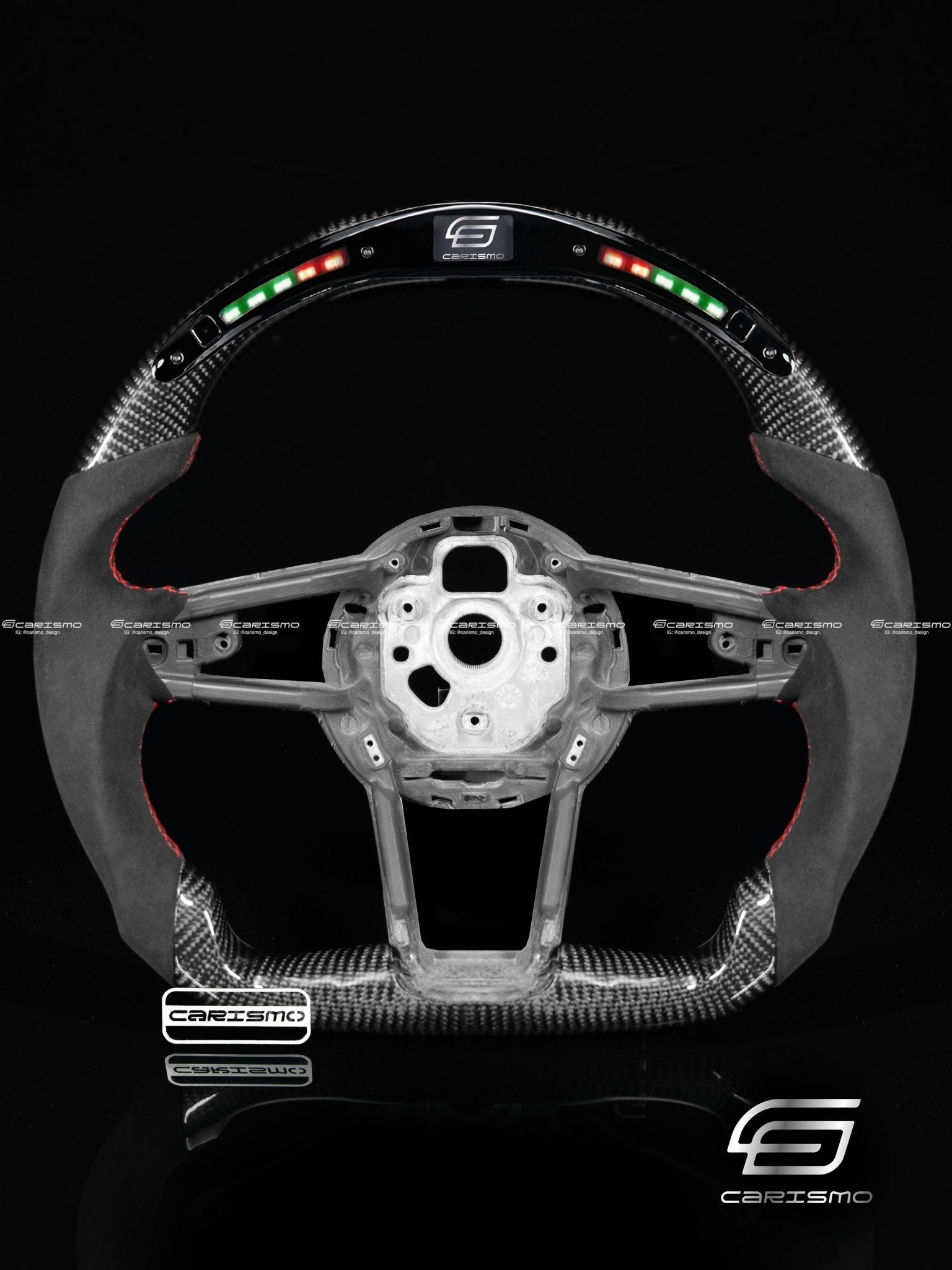 Carismo Steering Wheel For Audi R8 (Gen 2) - Classic RPM LED - Gloss Carbon - Alcantara