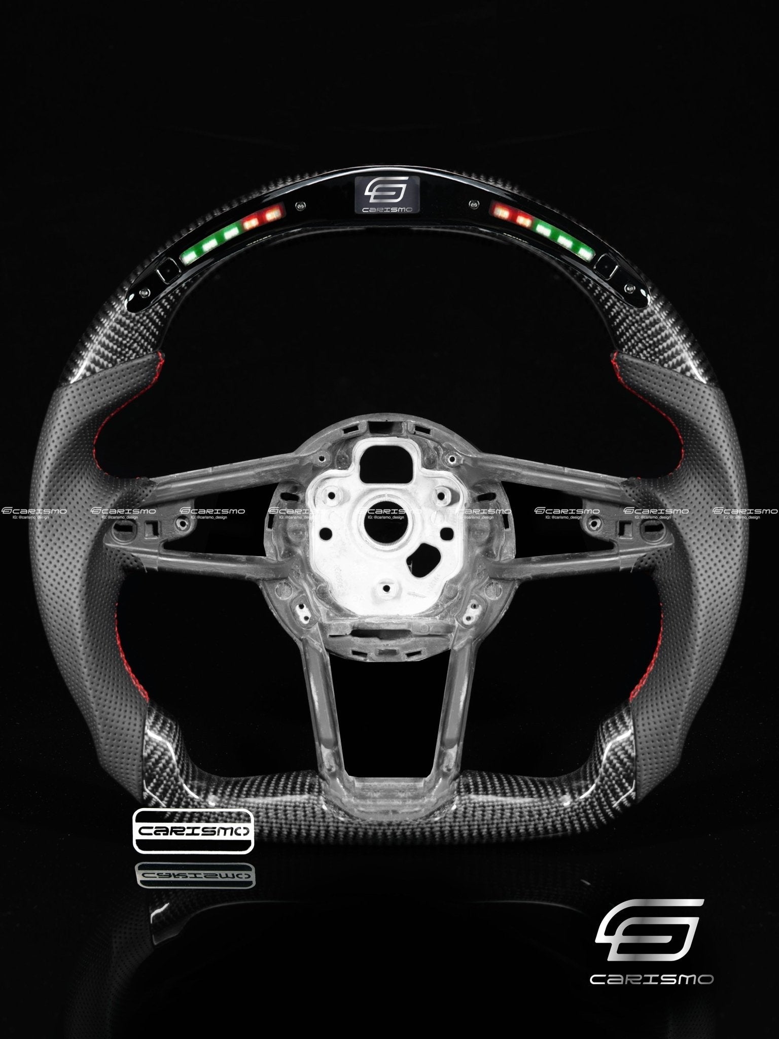 Carismo Steering Wheel For Audi R8 (Gen 2) - Classic RPM LED - Gloss Carbon - Perforated Leather