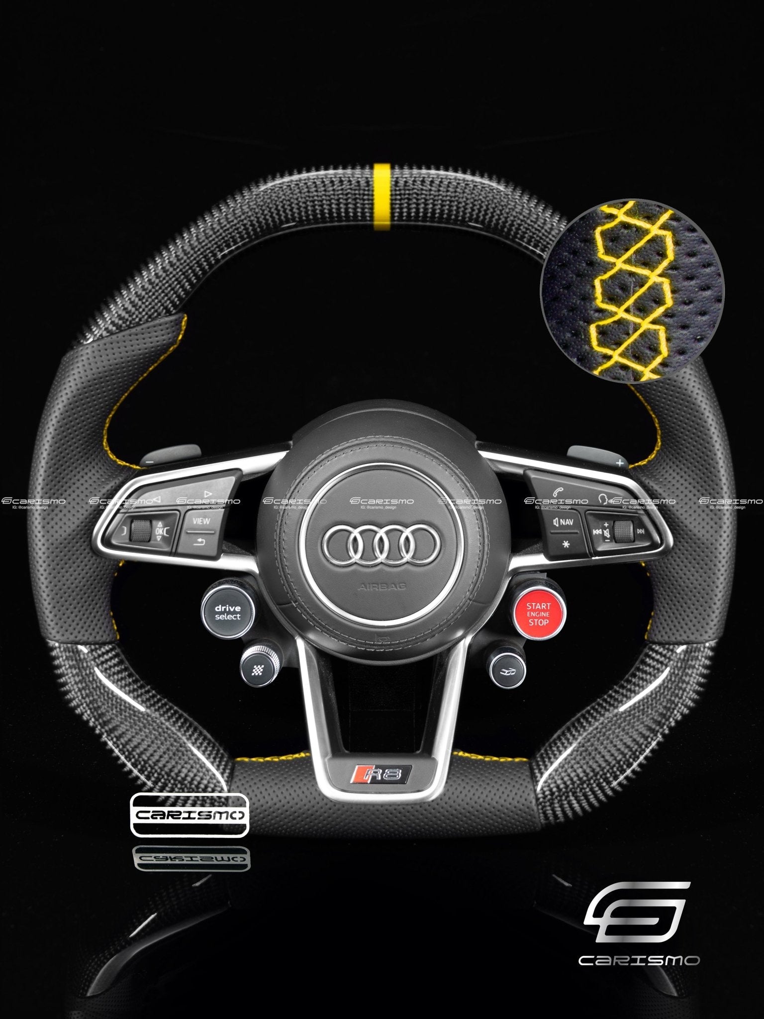 Carismo Steering Wheel For Audi R8 (Gen 2) - Signature - Gloss Carbon - Perforated Leather