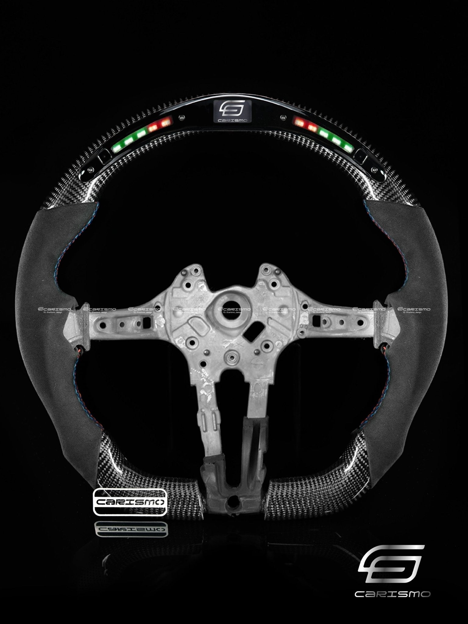 Carismo Steering Wheel For BMW F-Series (M Performance Wheel) - Classic RPM LED - Gloss Carbon - Alcantara