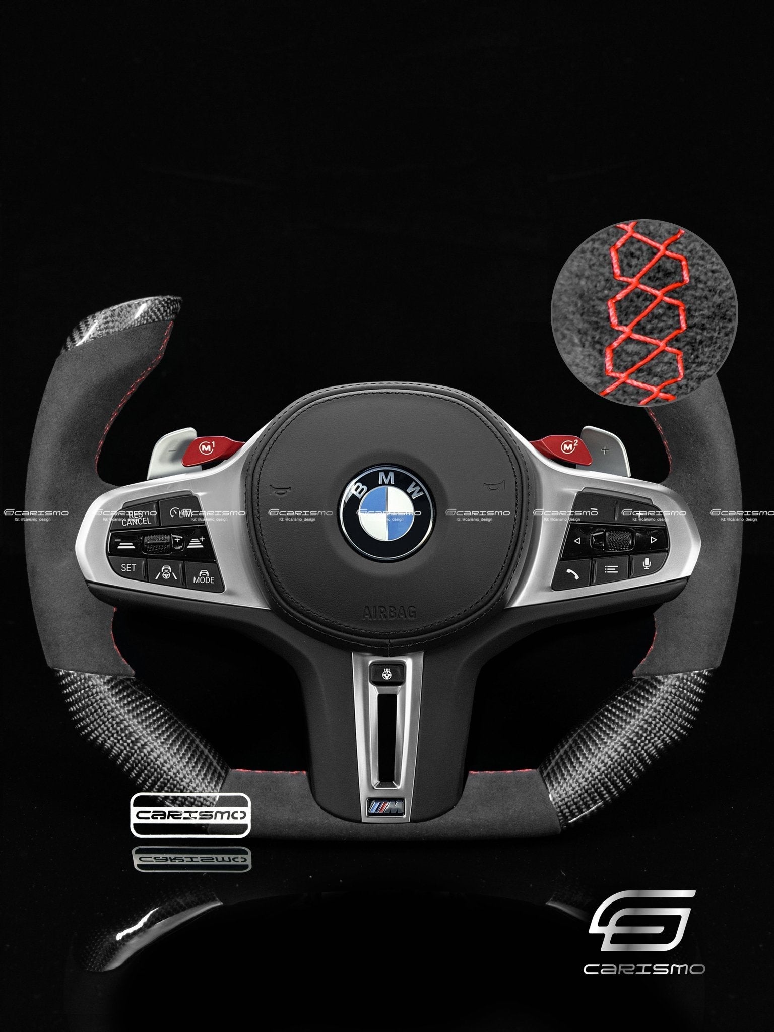Carismo Steering Wheel For BMW G-Series (M Performance Wheels) - F1 Competition - Gloss Carbon - Alcantara