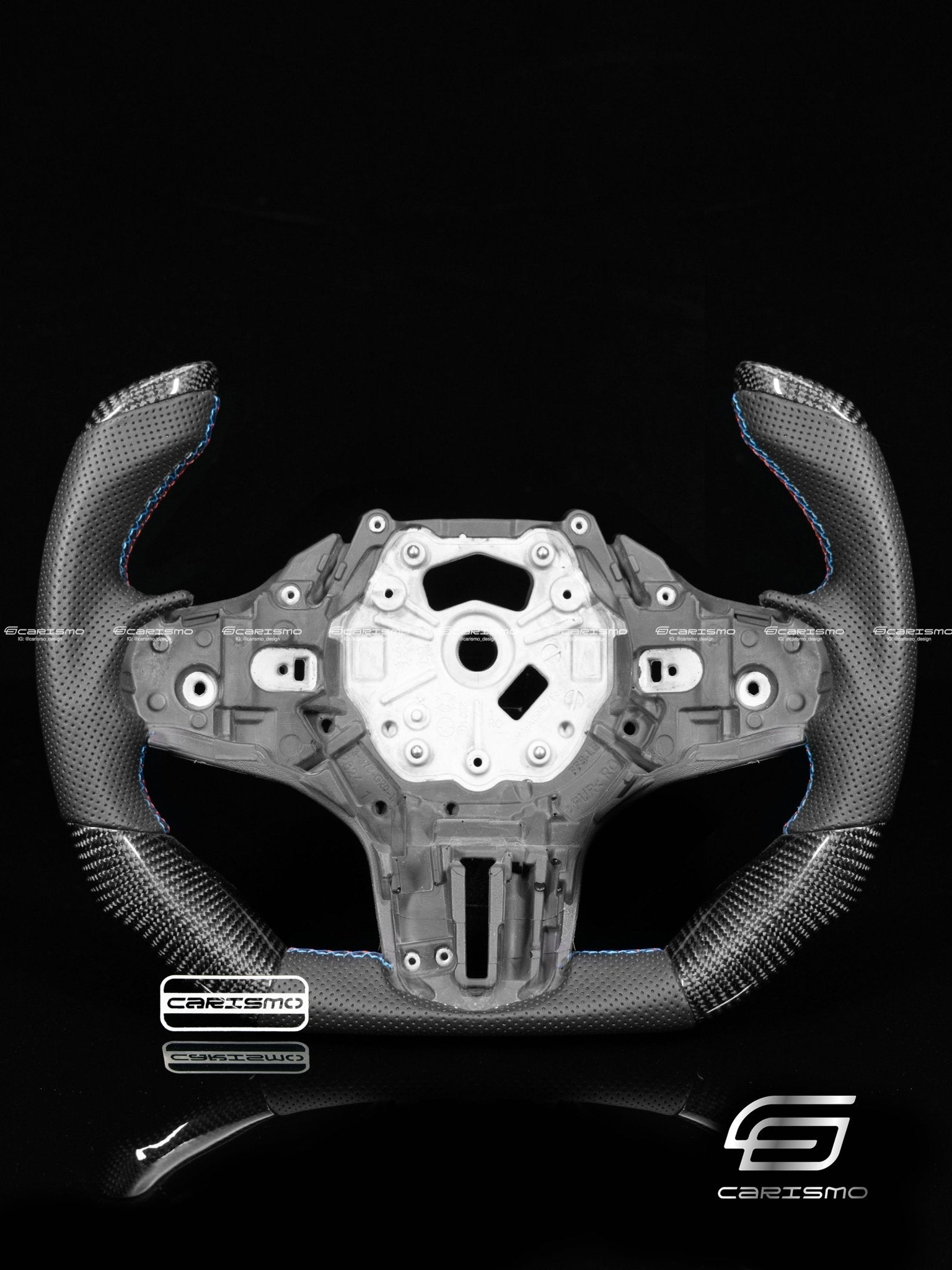 Carismo Steering Wheel For BMW G-Series (M Performance Wheels) - F1 Competition - Gloss Carbon - Perforated Leather
