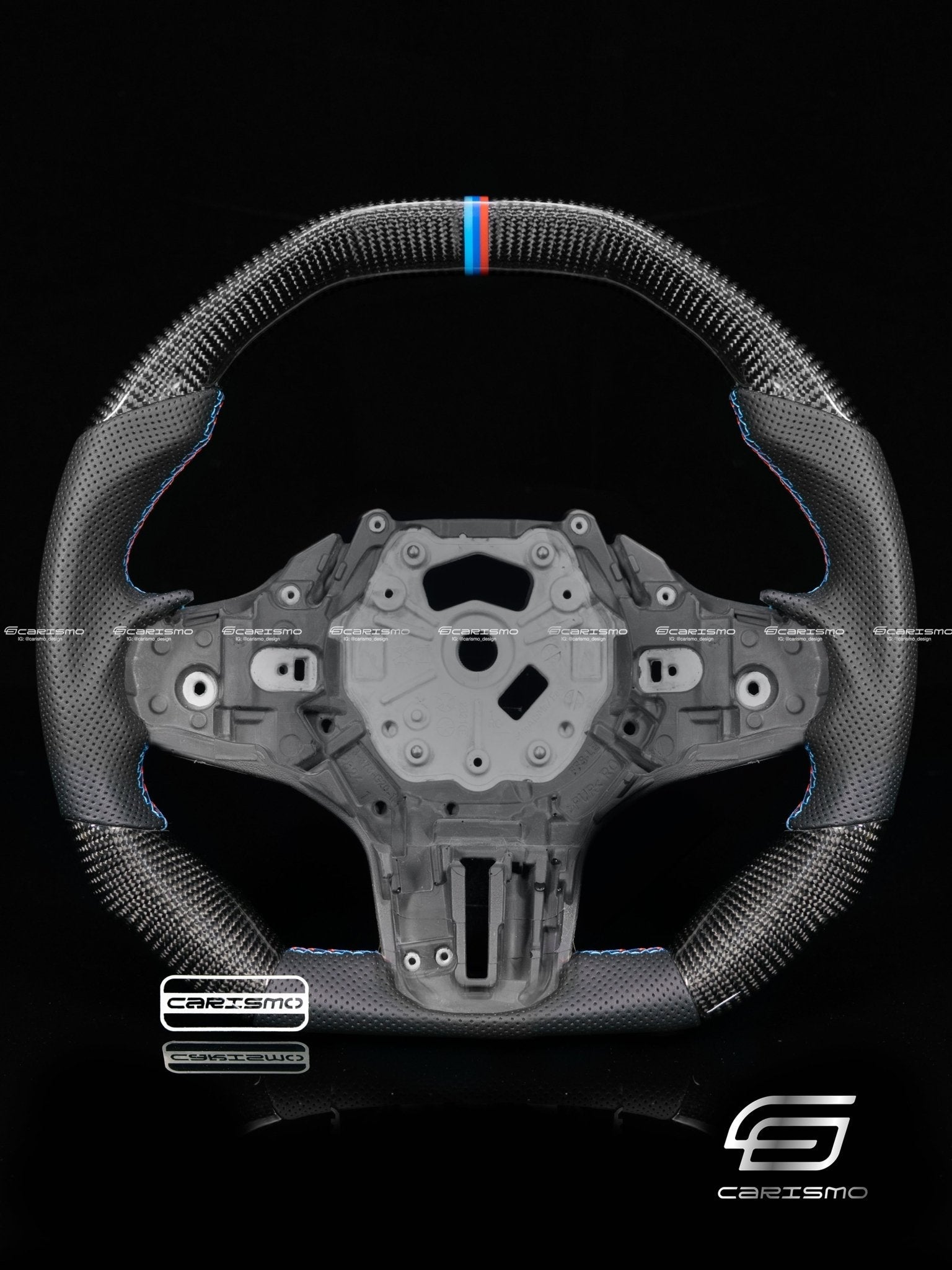 Carismo Steering Wheel For BMW G-Series (M Performance Wheels) - Signature - Gloss Carbon - Perforated Leather