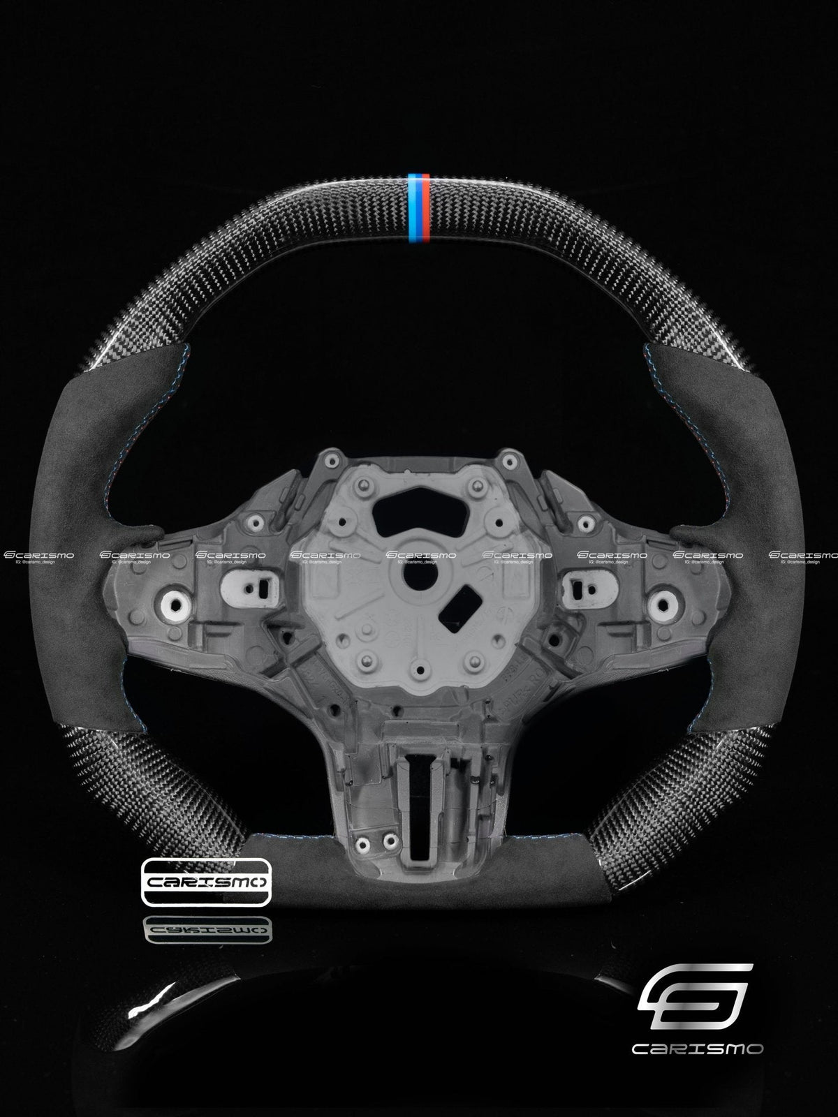 Carismo Steering Wheel For BMW G-Series (M Performance Wheels) - Signature (Heated) - Gloss Carbon - Alcantara