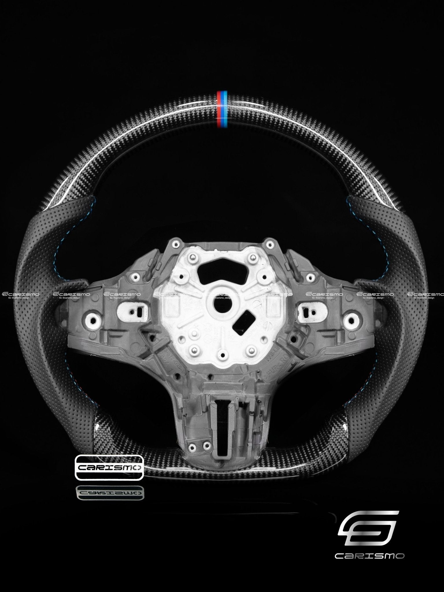 Carismo Steering Wheel For BMW G-Series (M Performance Wheels) - Sport - Gloss Carbon - Perforated Leather