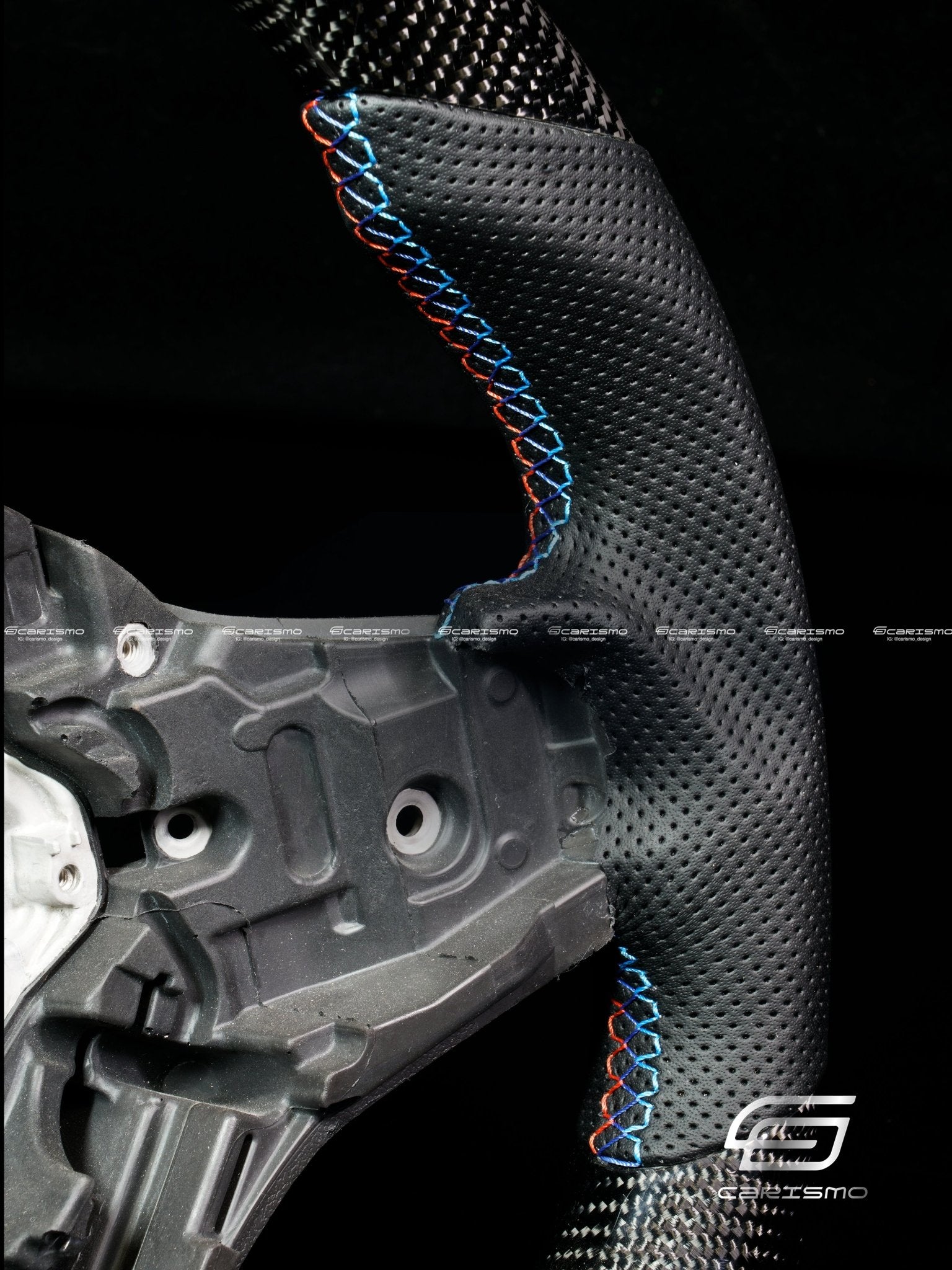 Carismo Steering Wheel For BMW G-Series (M Performance Wheel) - Sequential RPM LED - Gloss Carbon - Perforated Leather