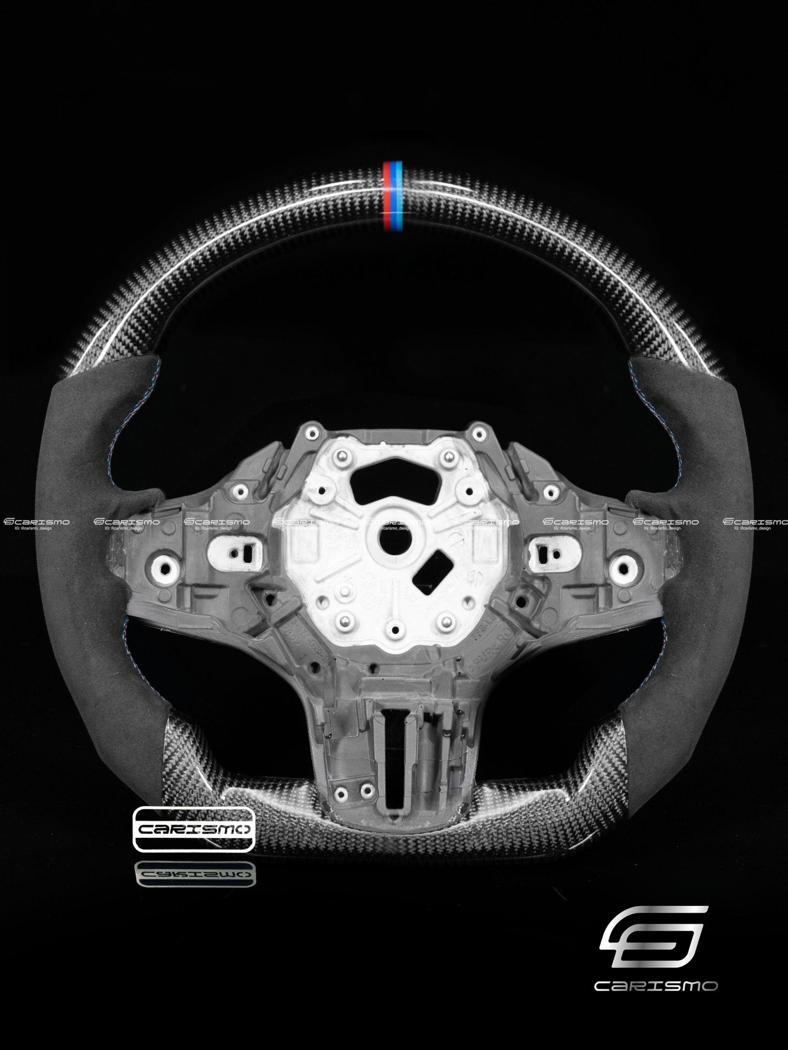Carismo Steering Wheel For BMW G-Series (M Performance Wheel) - Sport - Gloss Carbon - Alcantara