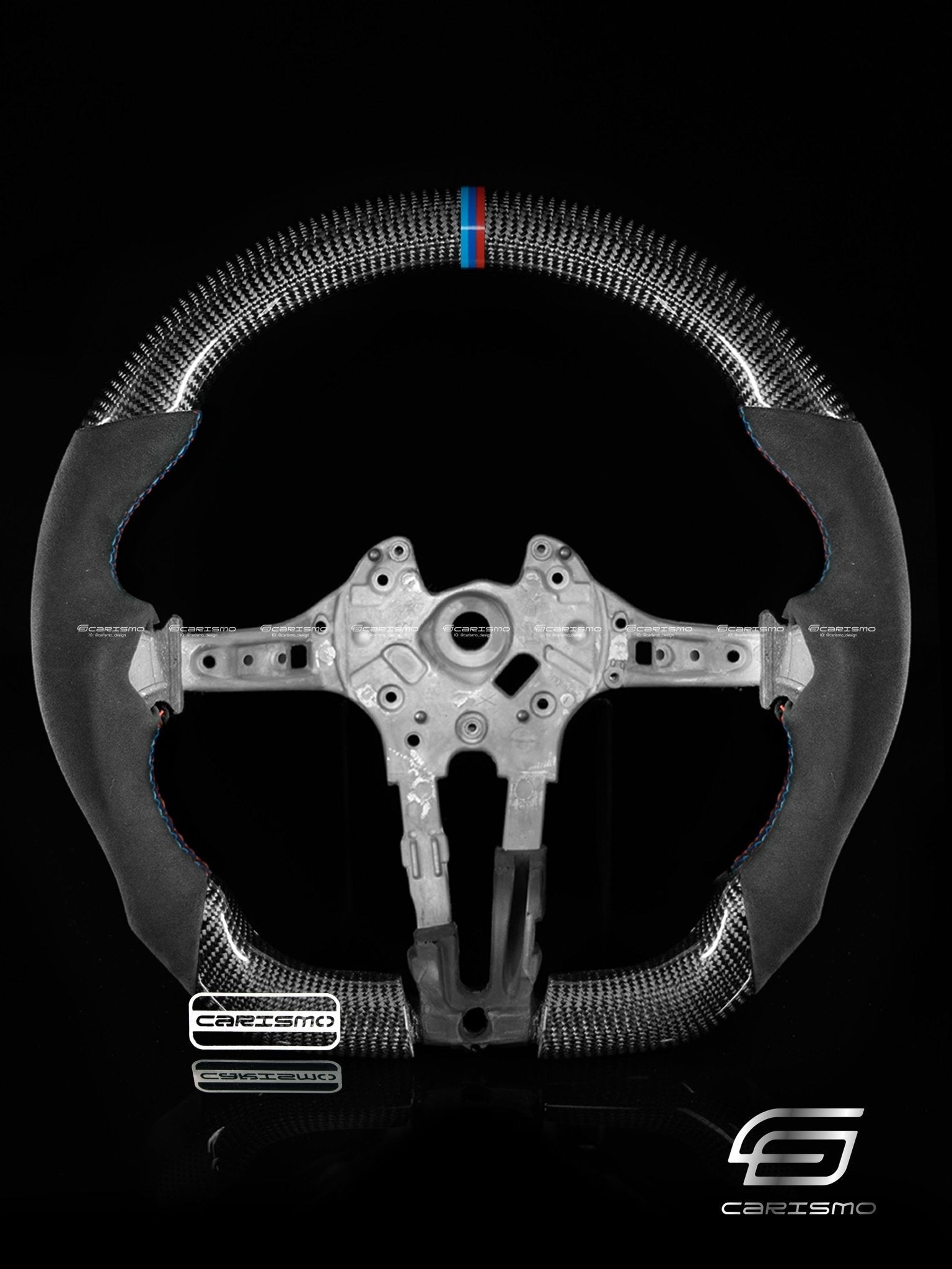 Carismo Steering Wheel For BMW F-Series (M Performance Wheels) - Sport - Gloss Carbon - Alcantara