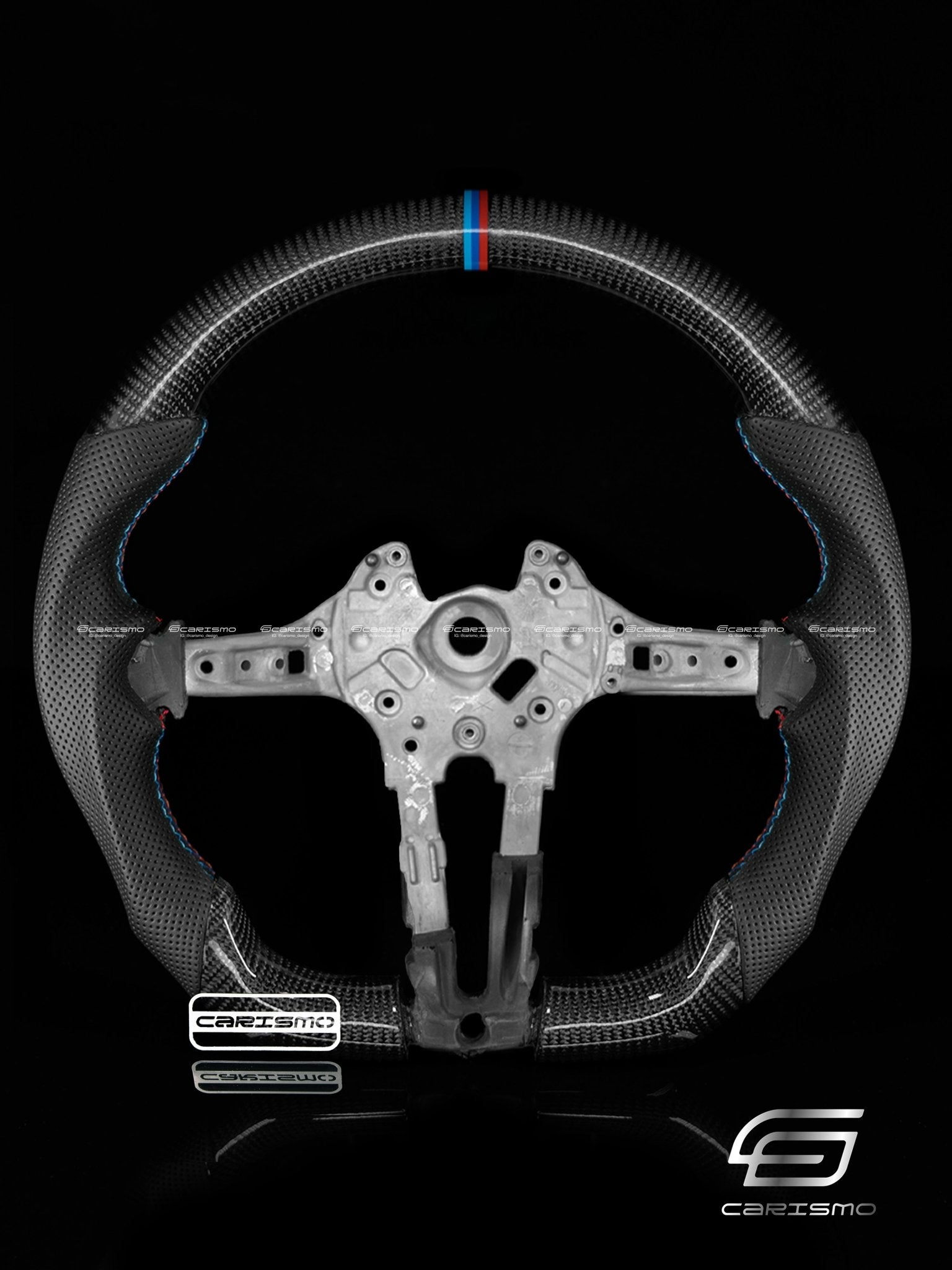 Carismo Steering Wheel For BMW F-Series (M Performance Wheels) - Sport - Gloss Carbon - Perforated Leather