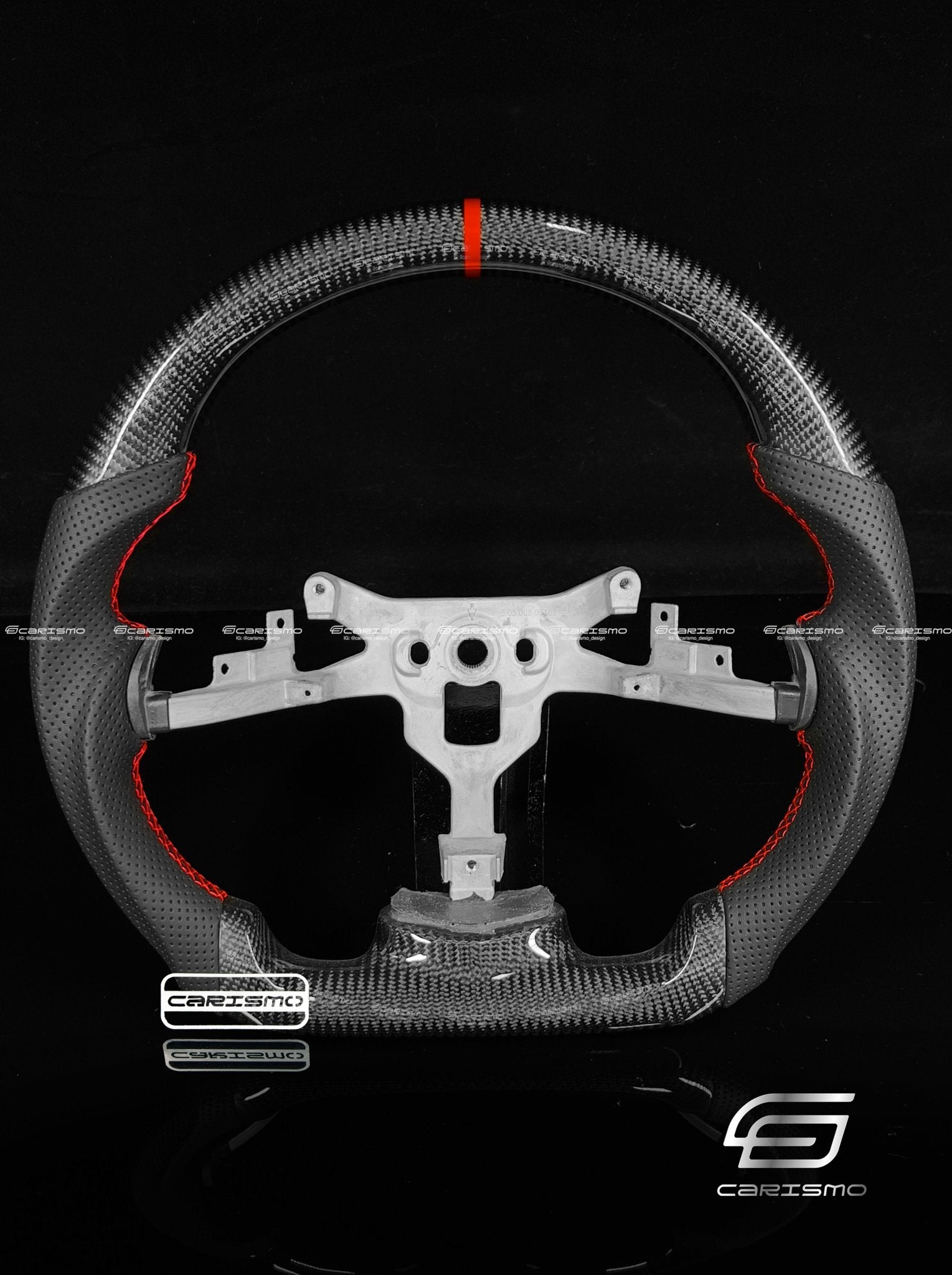 Carismo Steering Wheel For Chevrolet Corvette (C6) - Sport - Gloss Carbon - Perforated Leather