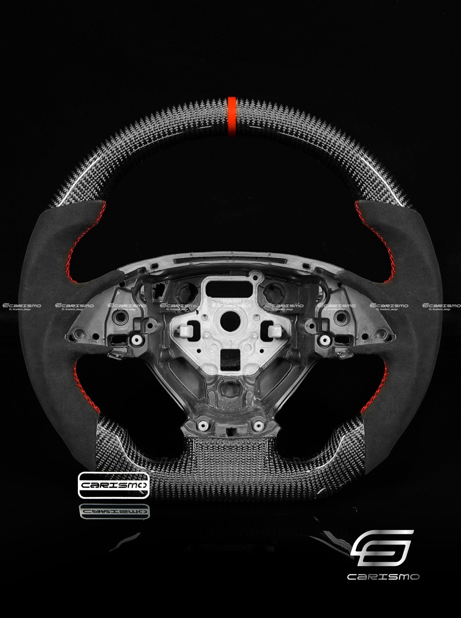 Carismo Steering Wheel For Chevrolet Corvette (C7) - Sport - Gloss Carbon - Alcantara