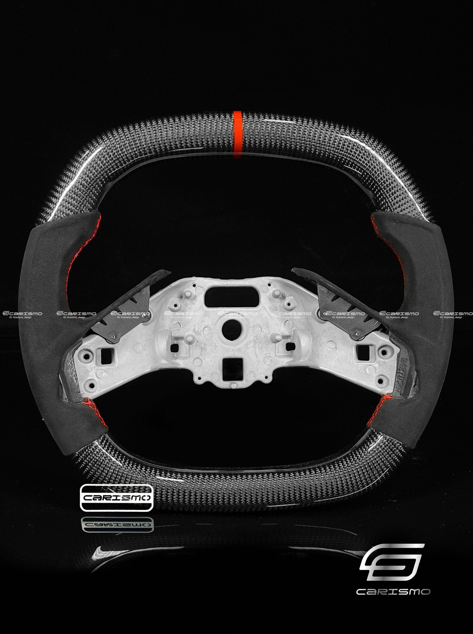 Carismo Steering Wheel For Chevrolet Corvette (C8) - Signature - Gloss Carbon - Alcantara