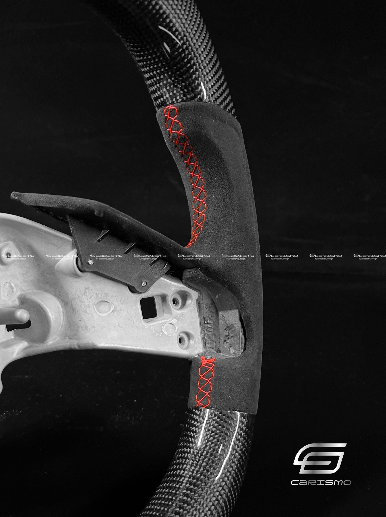 Carismo Steering Wheel For Chevrolet Corvette (C8) - Signature - Gloss Carbon - Alcantara