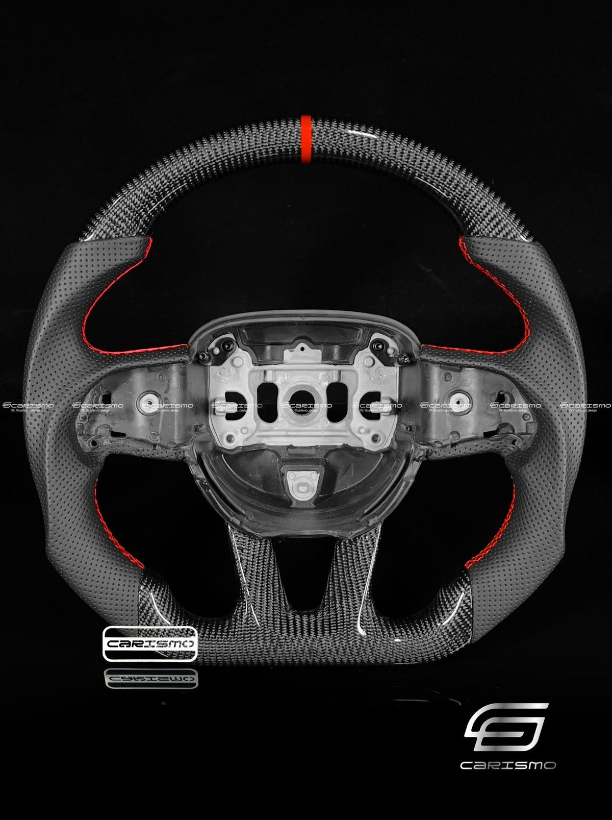 Carismo Steering Wheel For Dodge / SRT (2015+) - Sport - Gloss Carbon - Perforated Leather