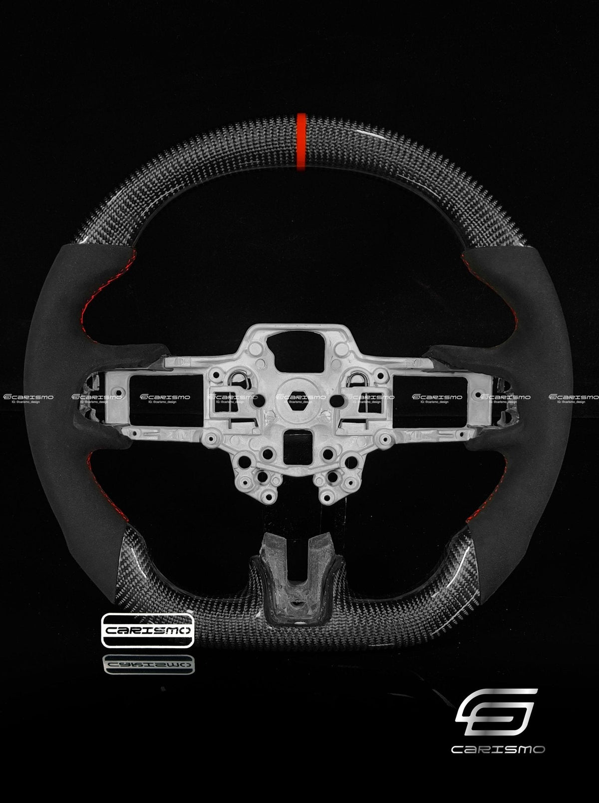 Carismo Steering Wheel For Ford Mustang (S550 2018 Refresh) - Sport - Gloss Carbon - Alcantara