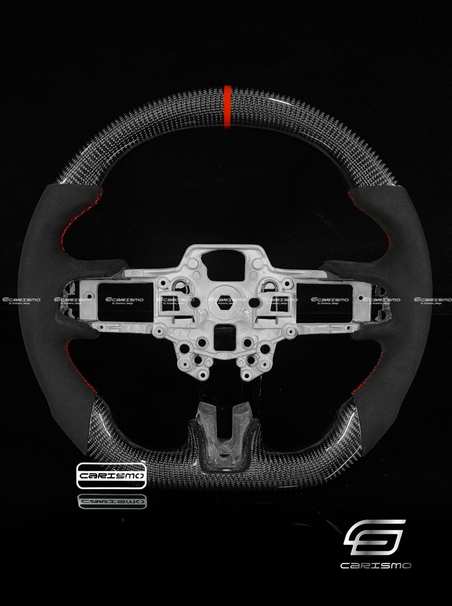 Carismo Steering Wheel For Ford Mustang (S550 Pre-2018) - Sport - Gloss Carbon - Alcantara