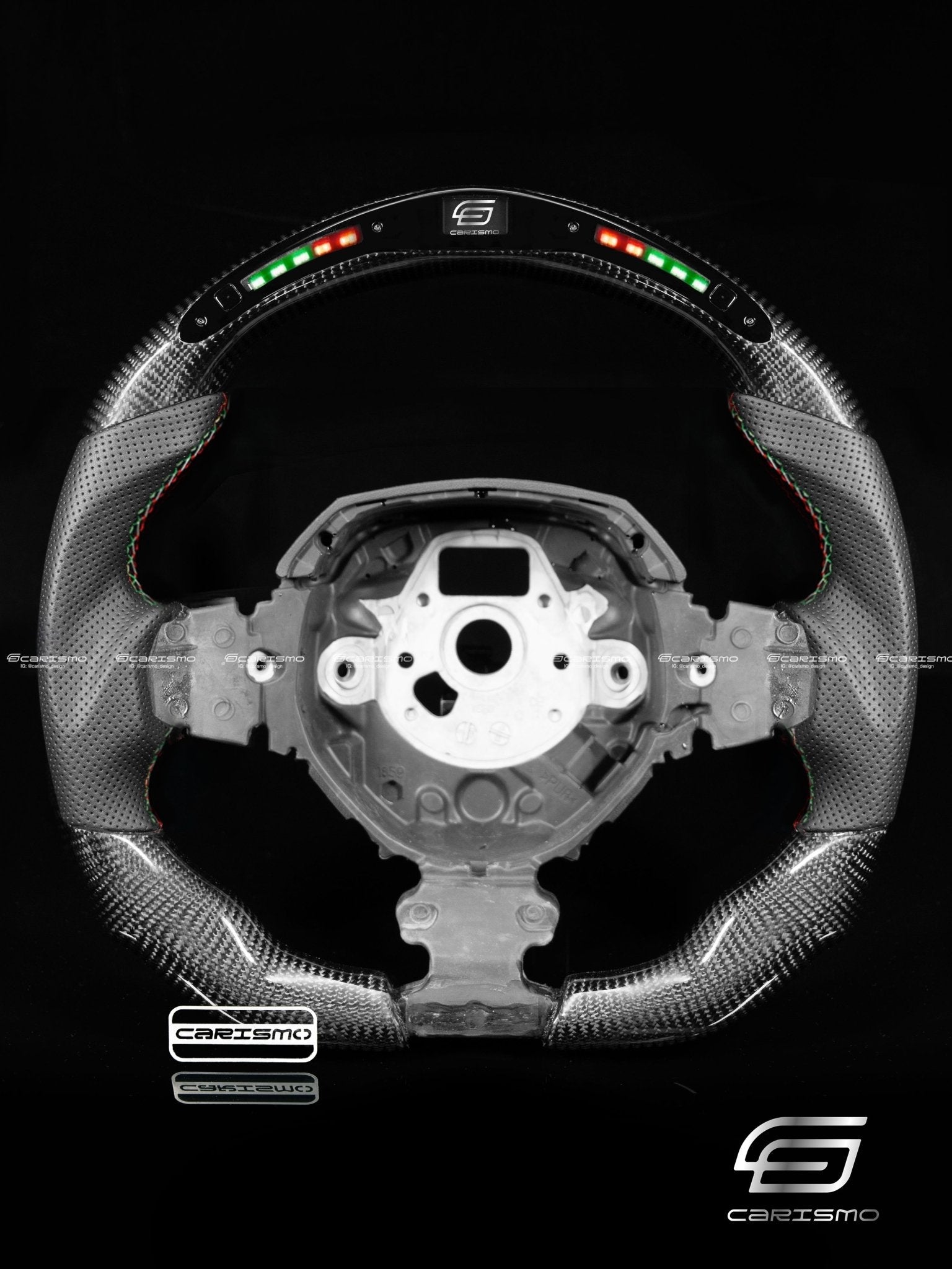 Carismo Steering Wheel For Lamborghini Aventador - Classic RPM LED - Gloss Carbon - Perforated Leather