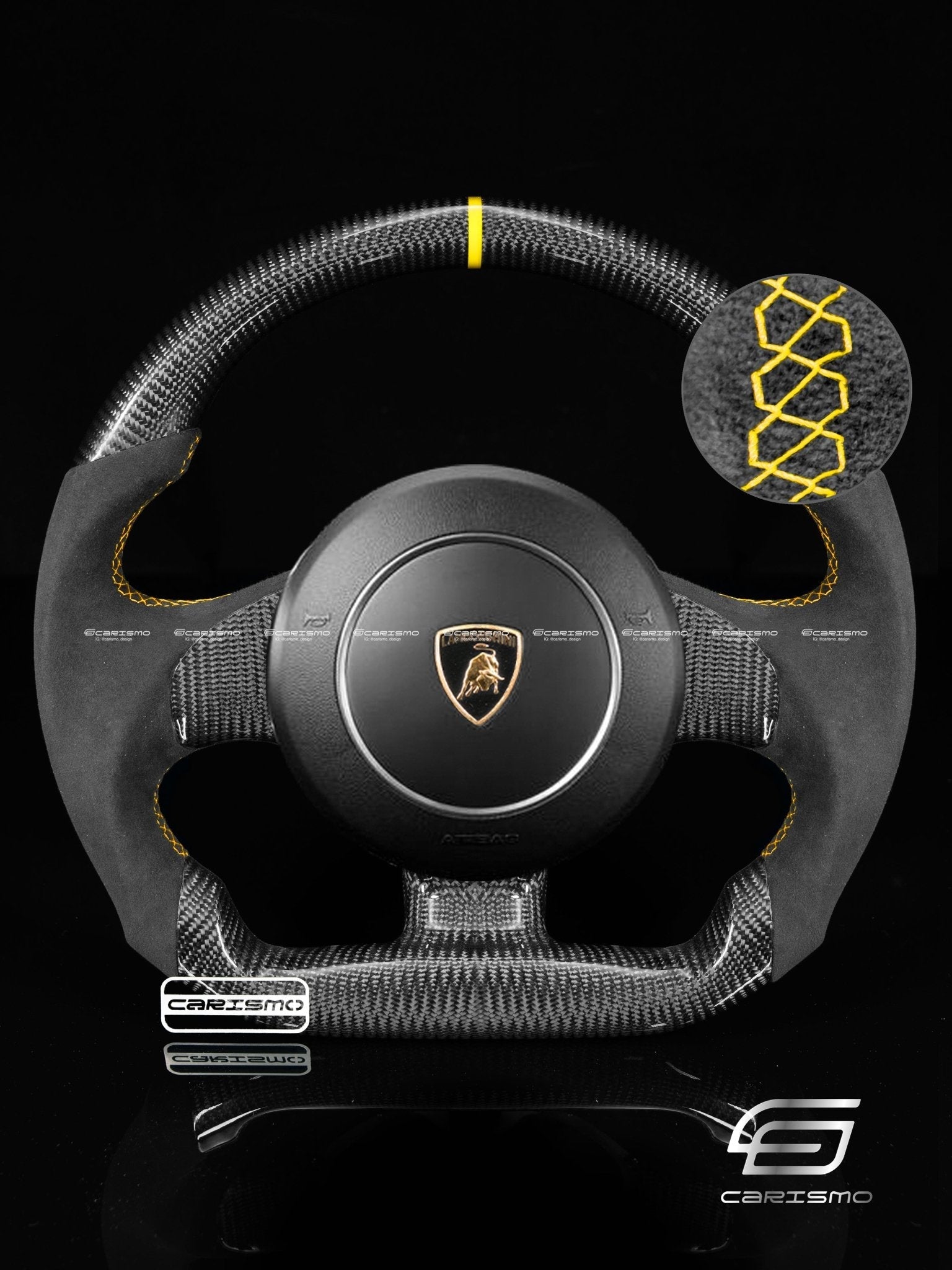 Carismo Steering Wheel For Lamborghini Gallardo - Sport - Gloss Carbon - Alcantara