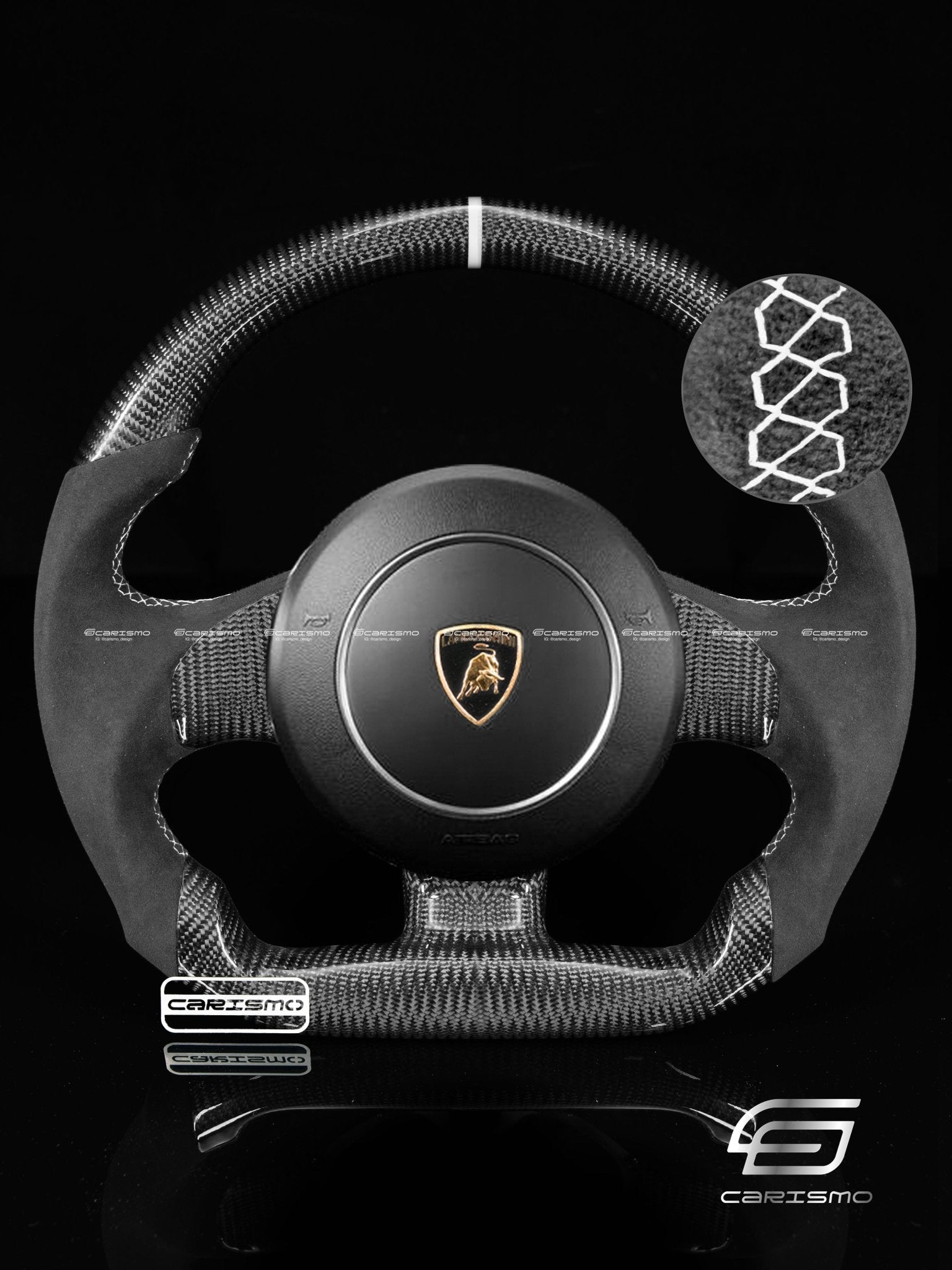 Carismo Steering Wheel For Lamborghini Gallardo - Sport - Gloss Carbon - Alcantara