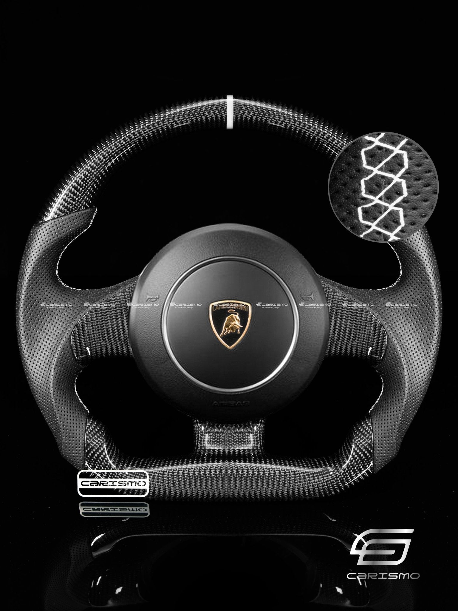 Carismo Steering Wheel For Lamborghini Gallardo - Sport - Gloss Carbon - Perforated Leather