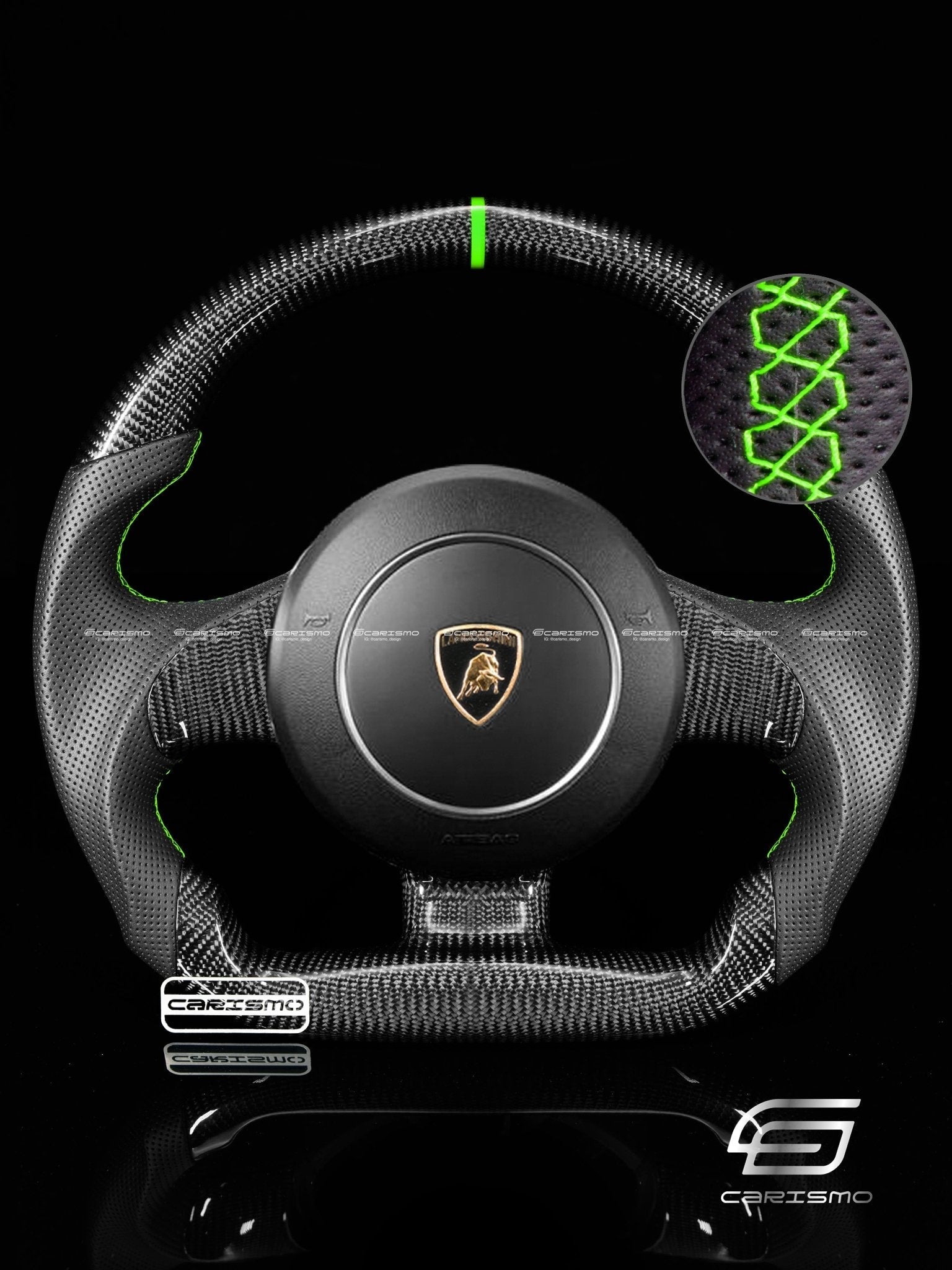 Carismo Steering Wheel For Lamborghini Gallardo - Sport - Gloss Carbon - Perforated Leather