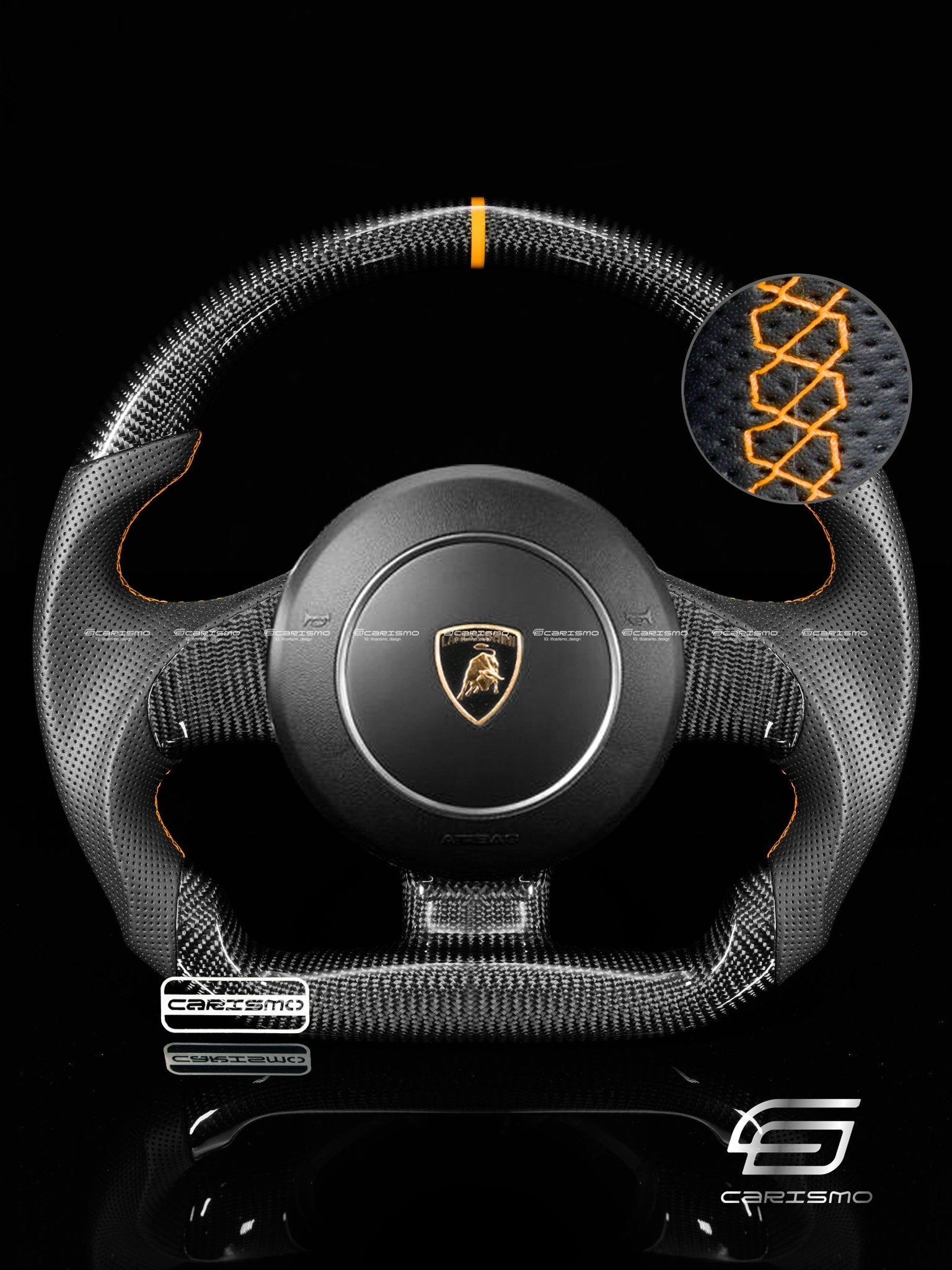 Carismo Steering Wheel For Lamborghini Gallardo - Sport - Gloss Carbon - Perforated Leather