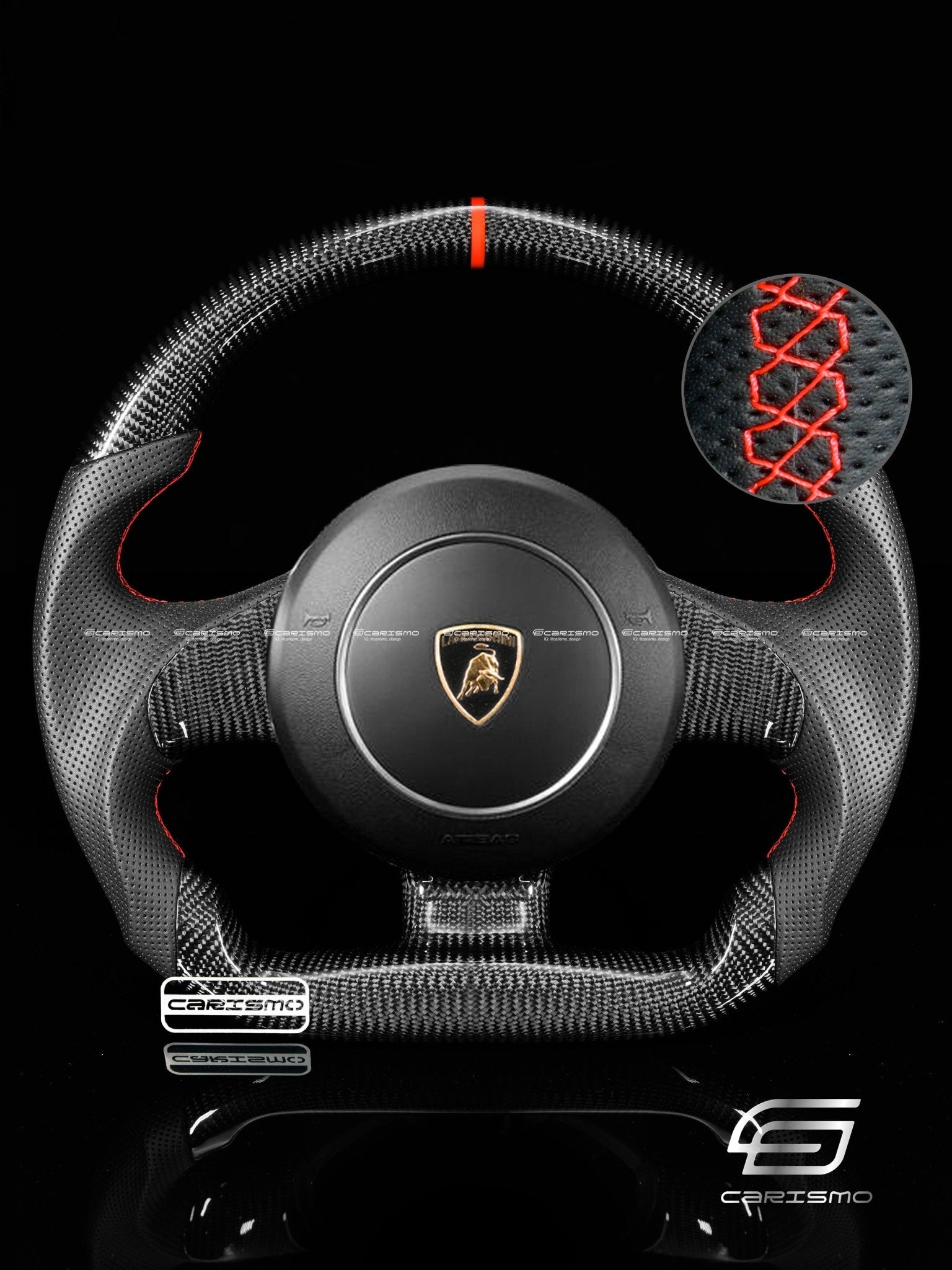 Carismo Steering Wheel For Lamborghini Gallardo - Sport - Gloss Carbon - Perforated Leather