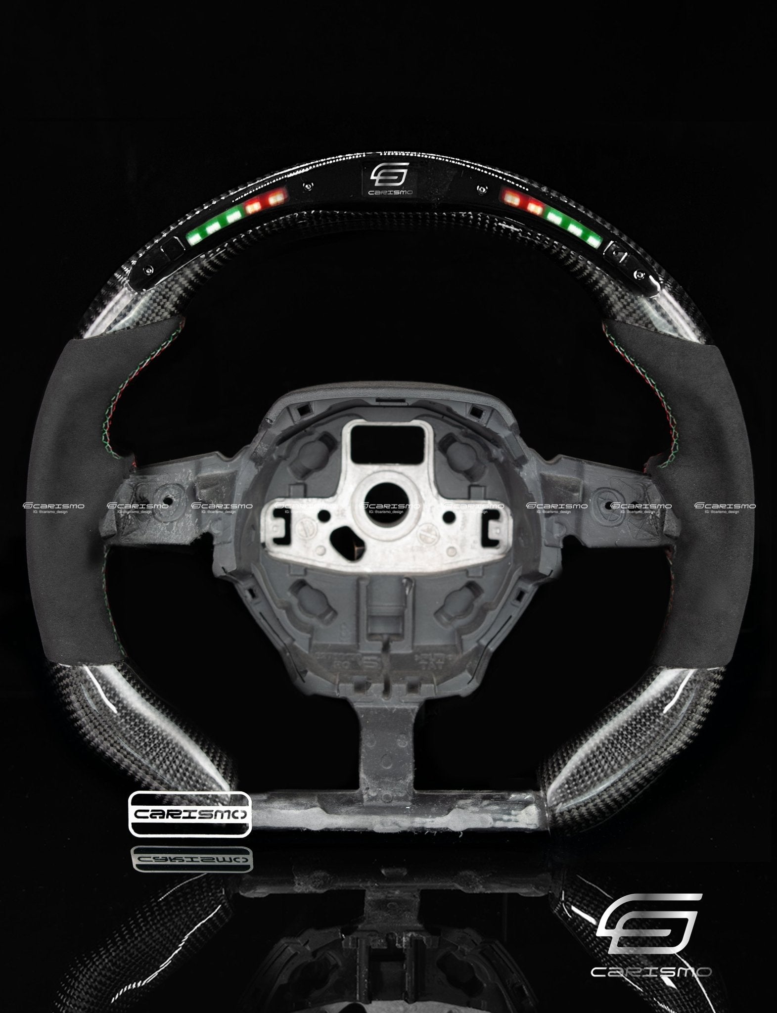 Carismo Steering Wheel For Lamborghini Huracan - Classic RPM LED - Gloss Carbon - Alcantara