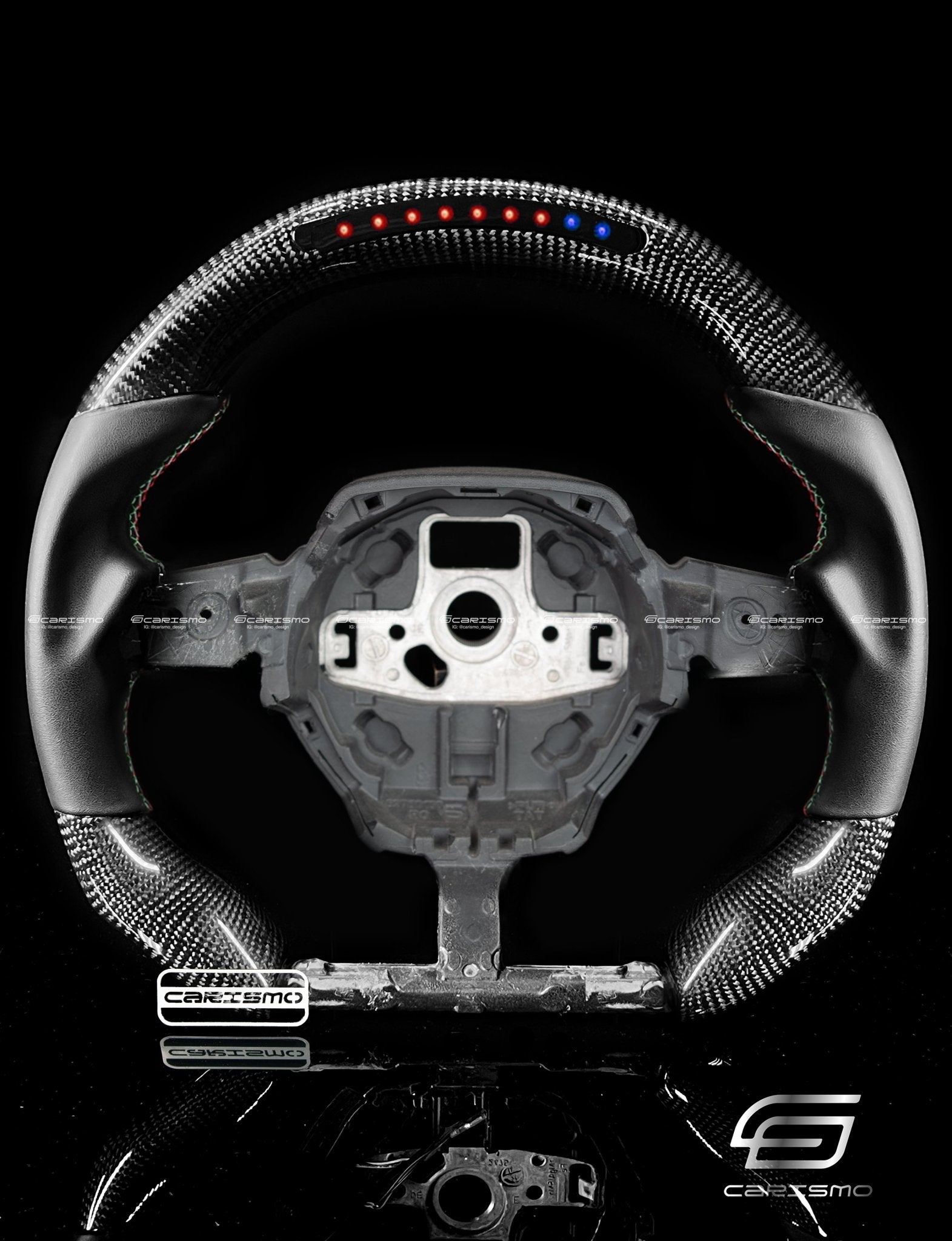 Carismo Steering Wheel For Lamborghini Huracan - Sequential RPM LED - Gloss Carbon - Smooth Leather