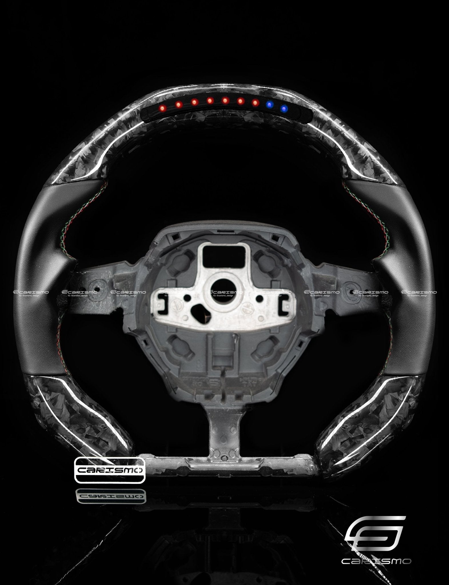 Carismo Steering Wheel For Lamborghini Huracan - Sequential RPM LED - Gloss Forged Carbon - Smooth Leather