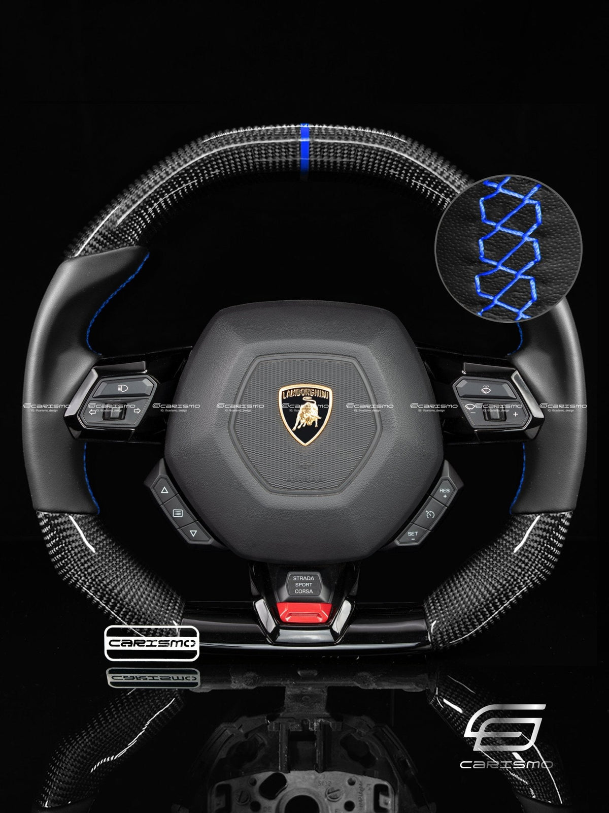 Carismo Steering Wheel For Lamborghini Huracan - Signature - Gloss Carbon - Smooth Leather