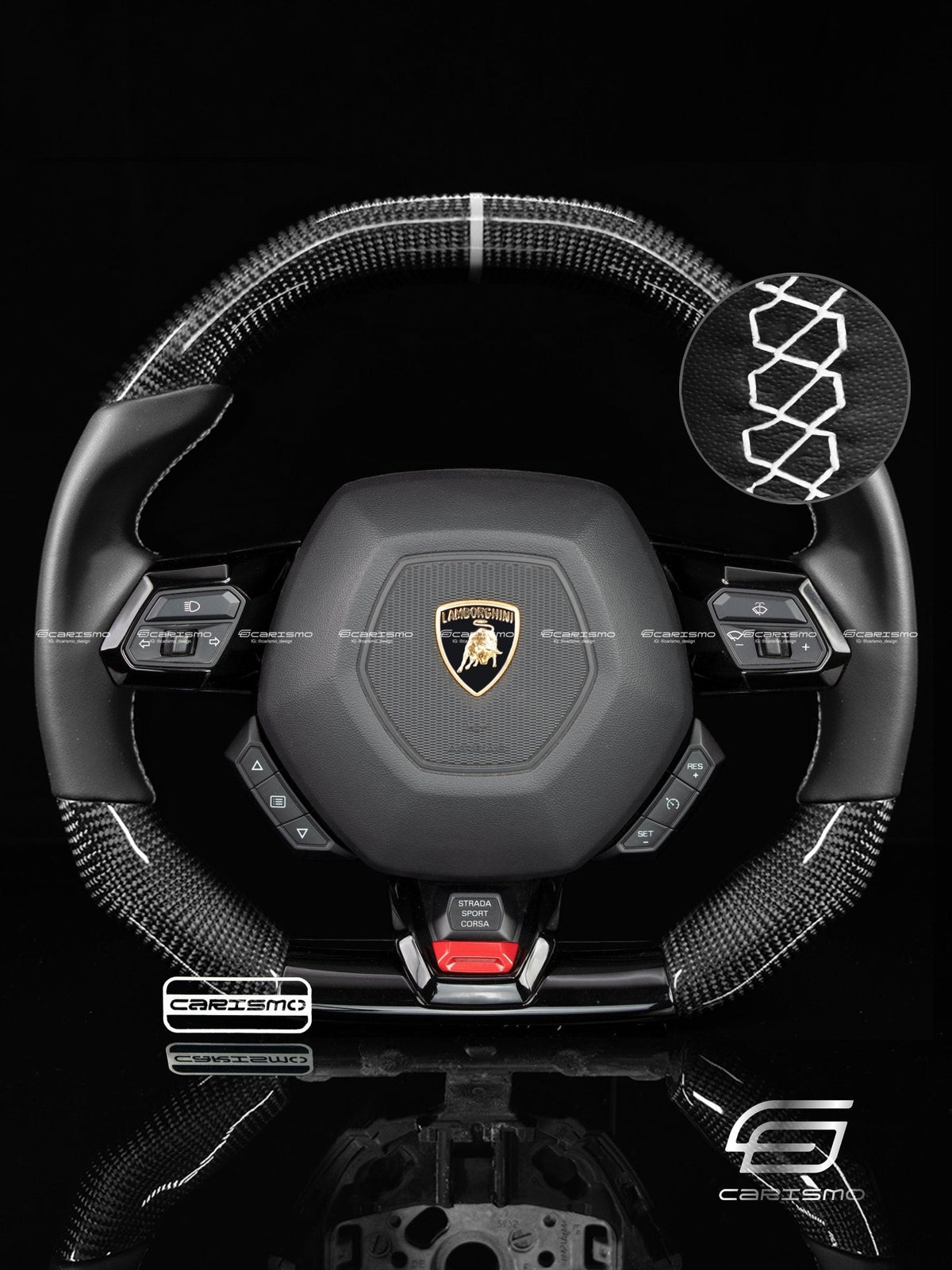 Carismo Steering Wheel For Lamborghini Huracan - Signature - Gloss Carbon - Smooth Leather