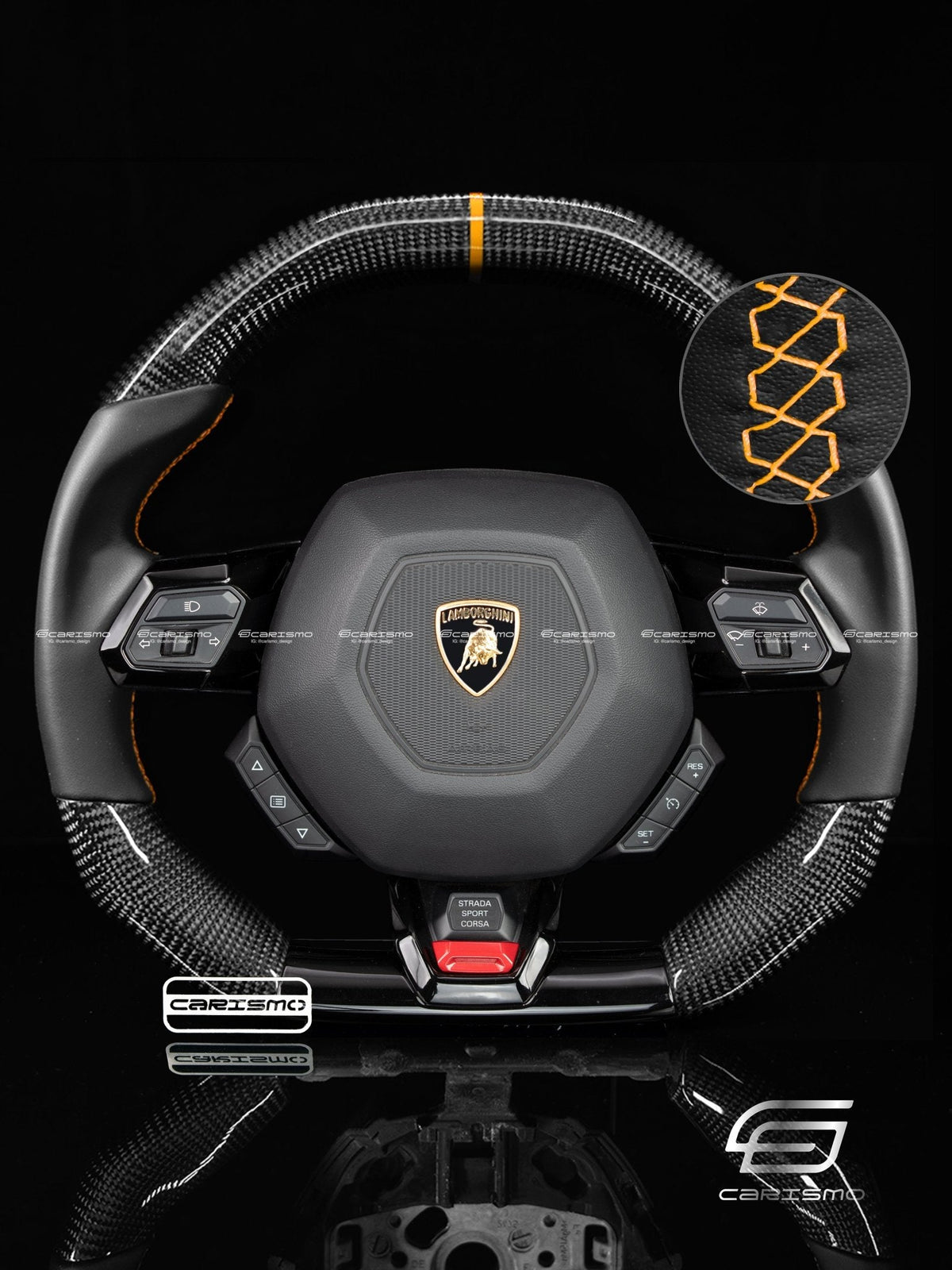 Carismo Steering Wheel For Lamborghini Huracan - Signature - Gloss Carbon - Smooth Leather