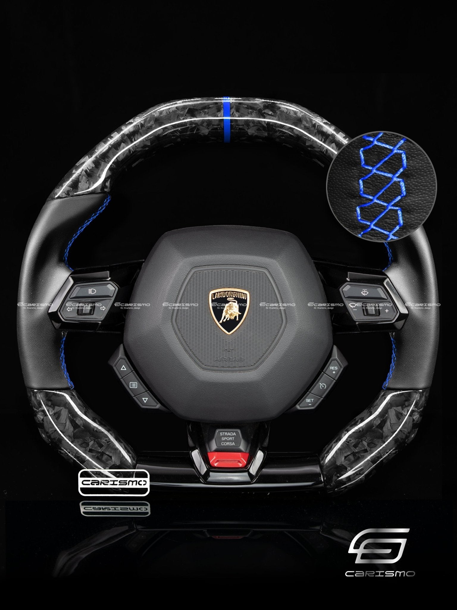 Carismo Steering Wheel For Lamborghini Huracan - Signature - Gloss Forged Carbon - Smooth Leather
