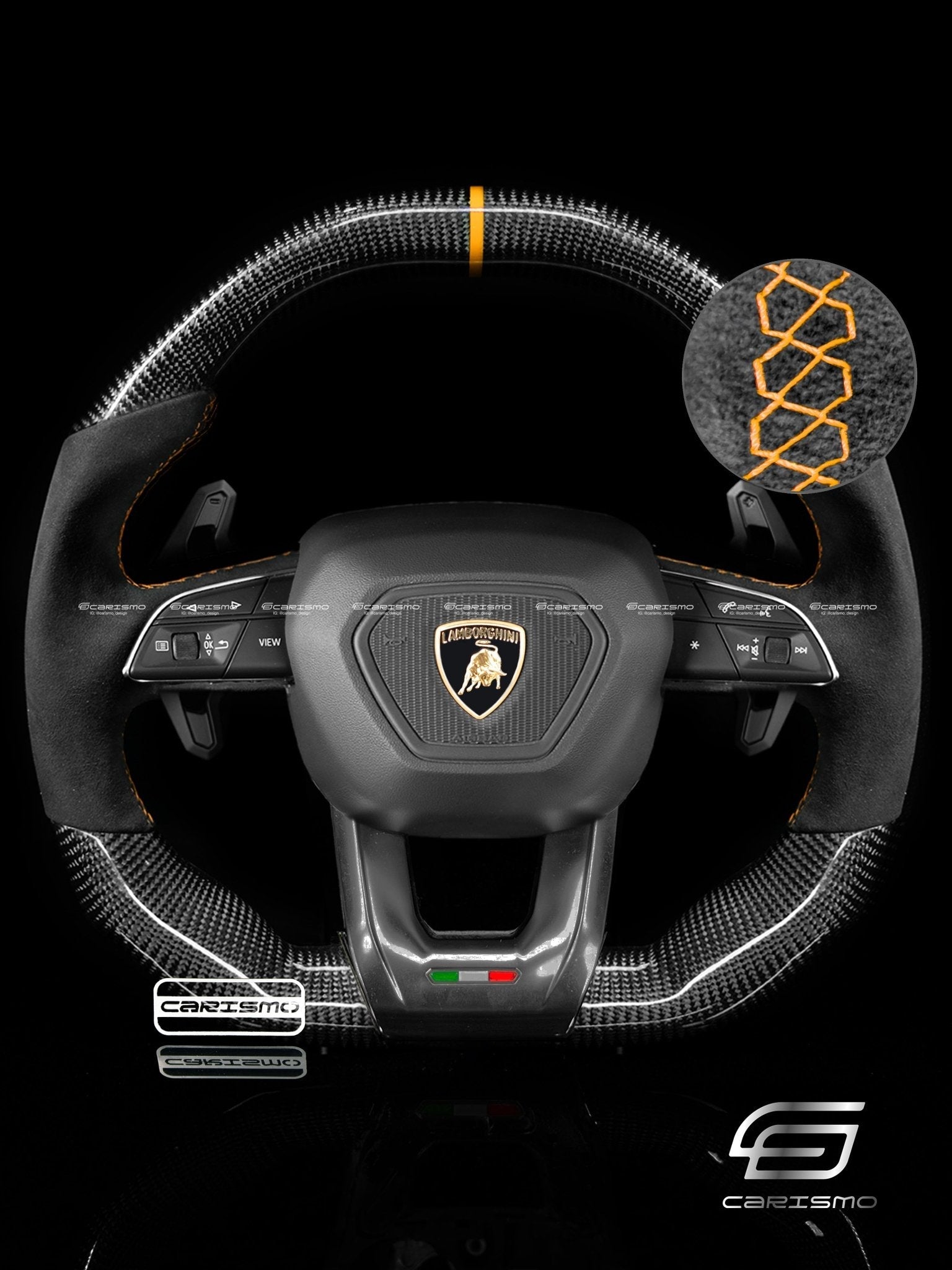 Carismo Steering Wheel For Lamborghini Urus - Signature - Gloss Carbon - Alcantara