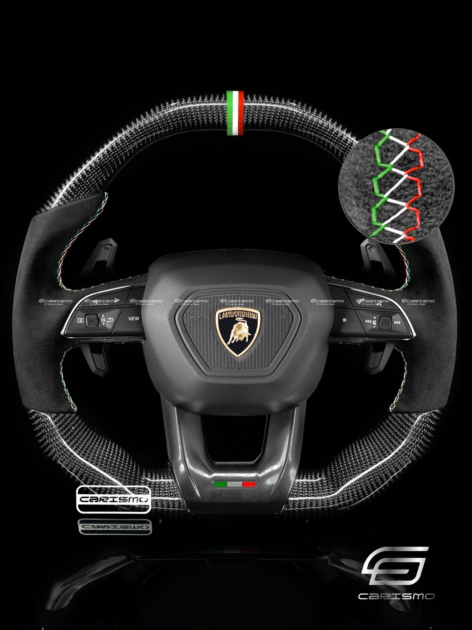 Carismo Steering Wheel For Lamborghini Urus - Signature - Gloss Carbon - Alcantara