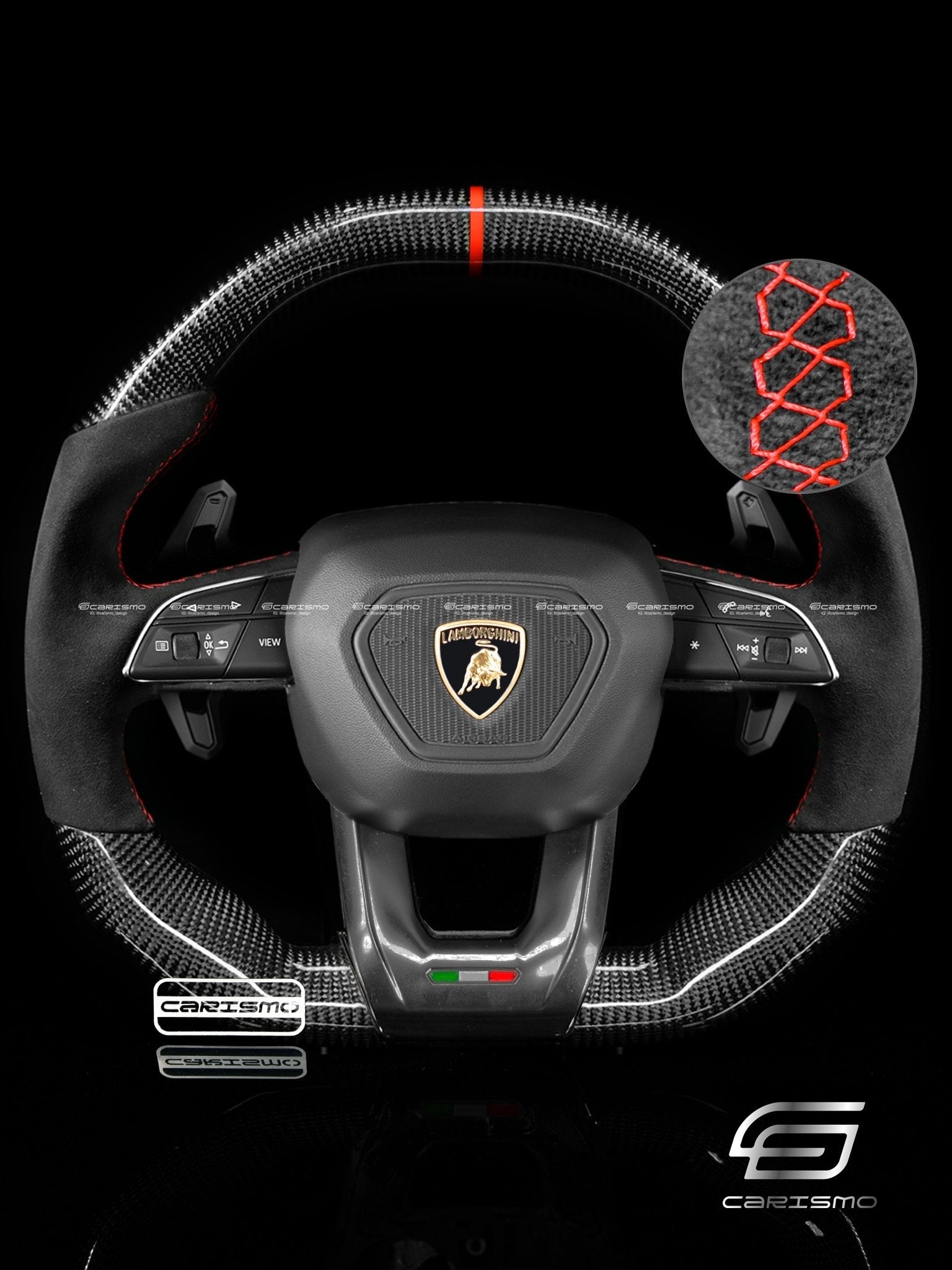 Carismo Steering Wheel For Lamborghini Urus - Signature - Gloss Carbon - Alcantara