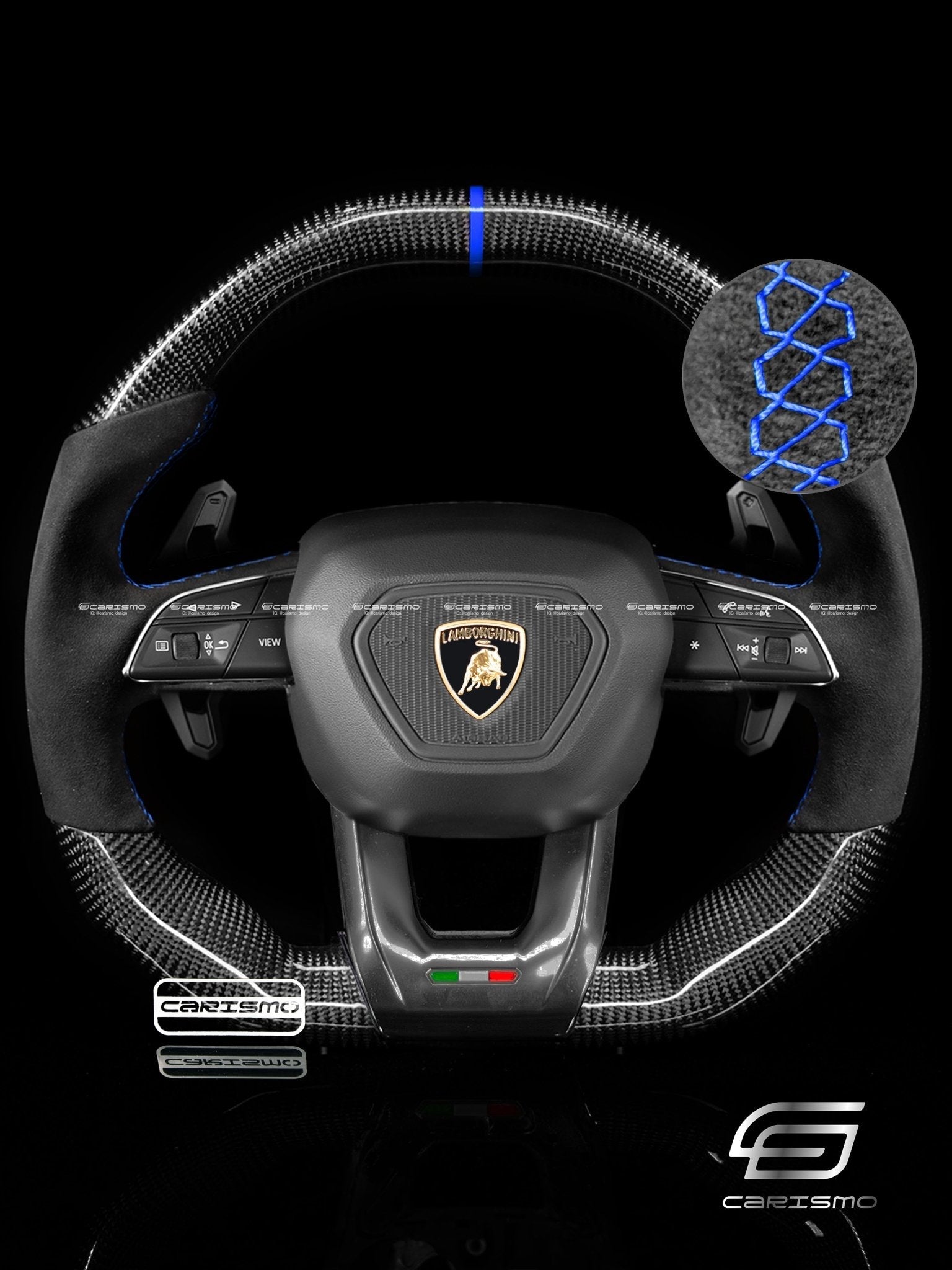 Carismo Steering Wheel For Lamborghini Urus - Signature - Gloss Carbon - Alcantara