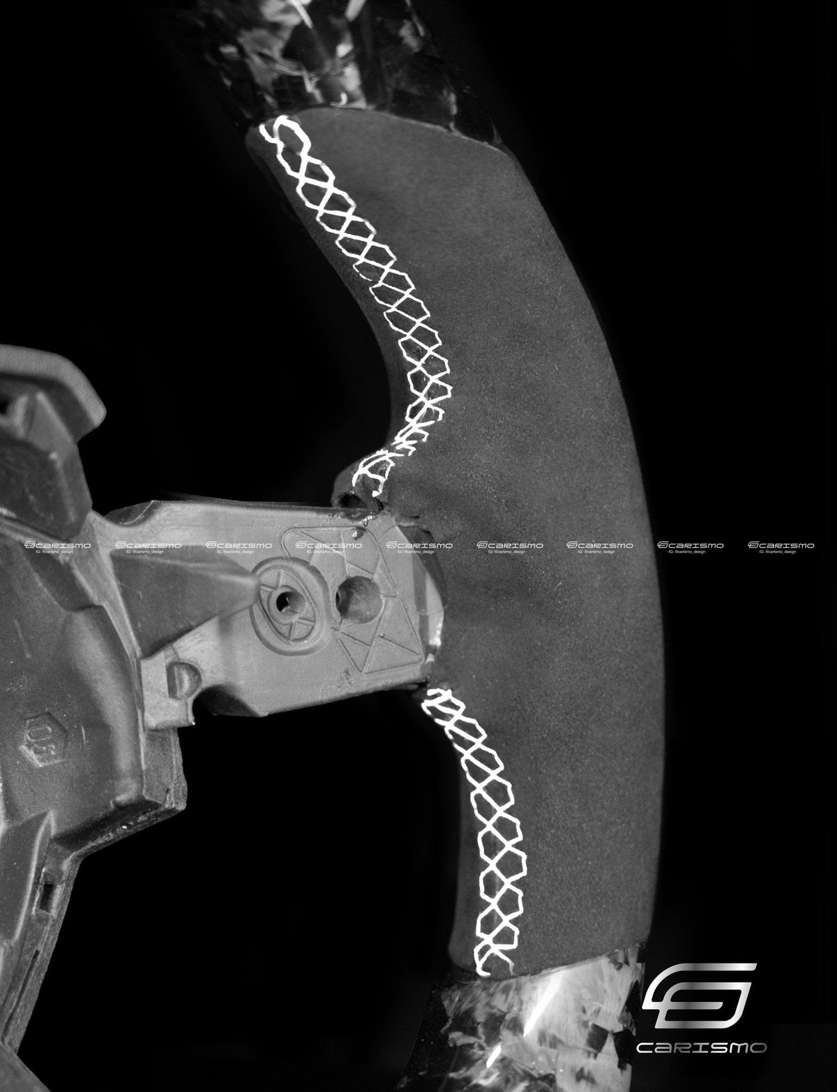 Carismo Steering Wheel For Lamborghini Urus - Signature - Gloss Forged Carbon - Alcantara