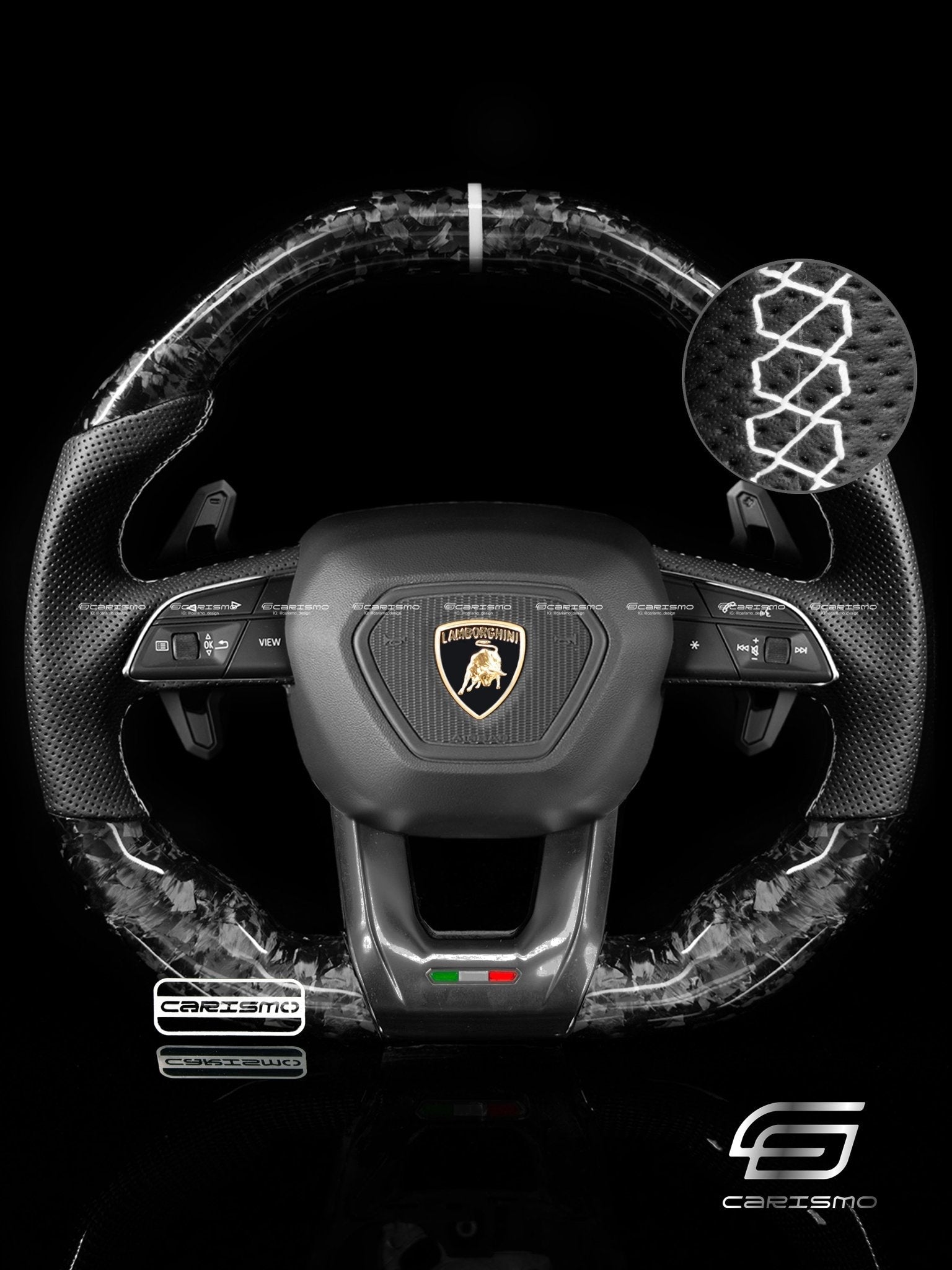 Carismo Steering Wheel For Lamborghini Urus - Signature - Gloss Forged Carbon - Perforated Leather