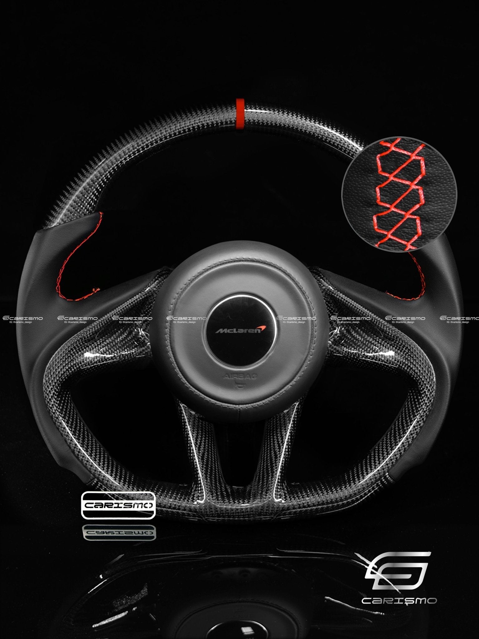 Carismo Steering Wheel For McLaren Super Series - Sport - Gloss Carbon - Smooth Leather
