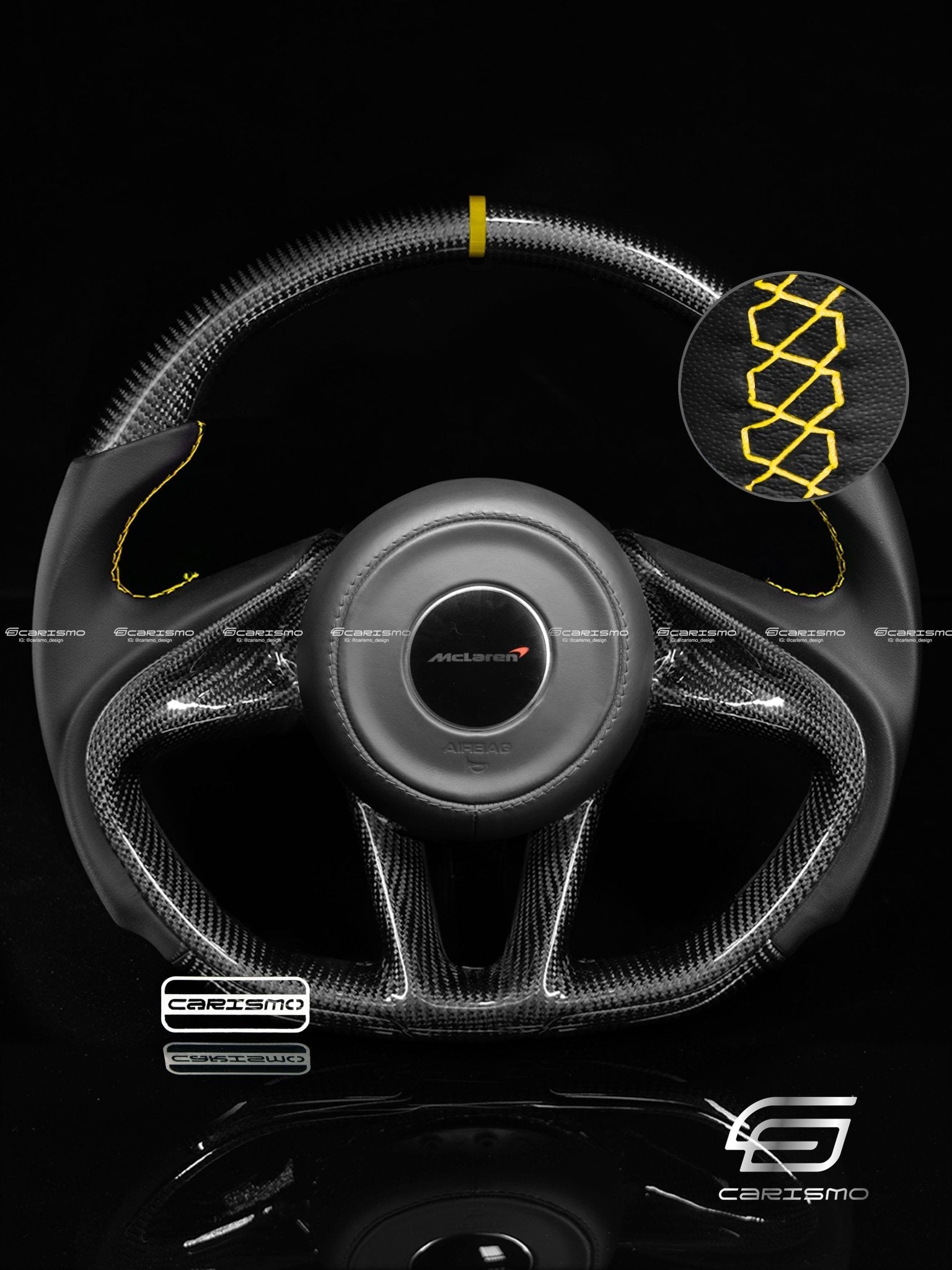 Carismo Steering Wheel For McLaren Super Series - Sport - Gloss Carbon - Smooth Leather