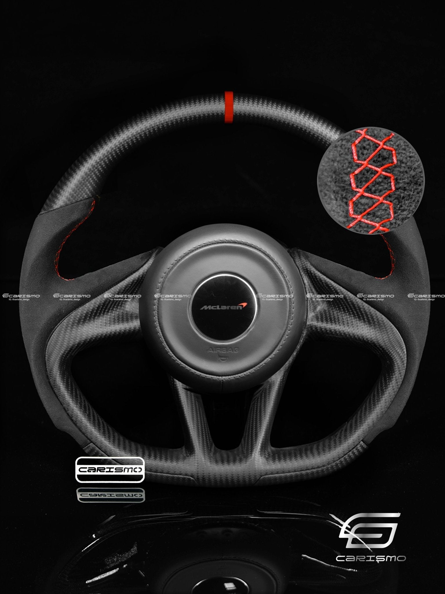 Carismo Steering Wheel For McLaren Super Series - Sport - Matte Carbon - Alcantara