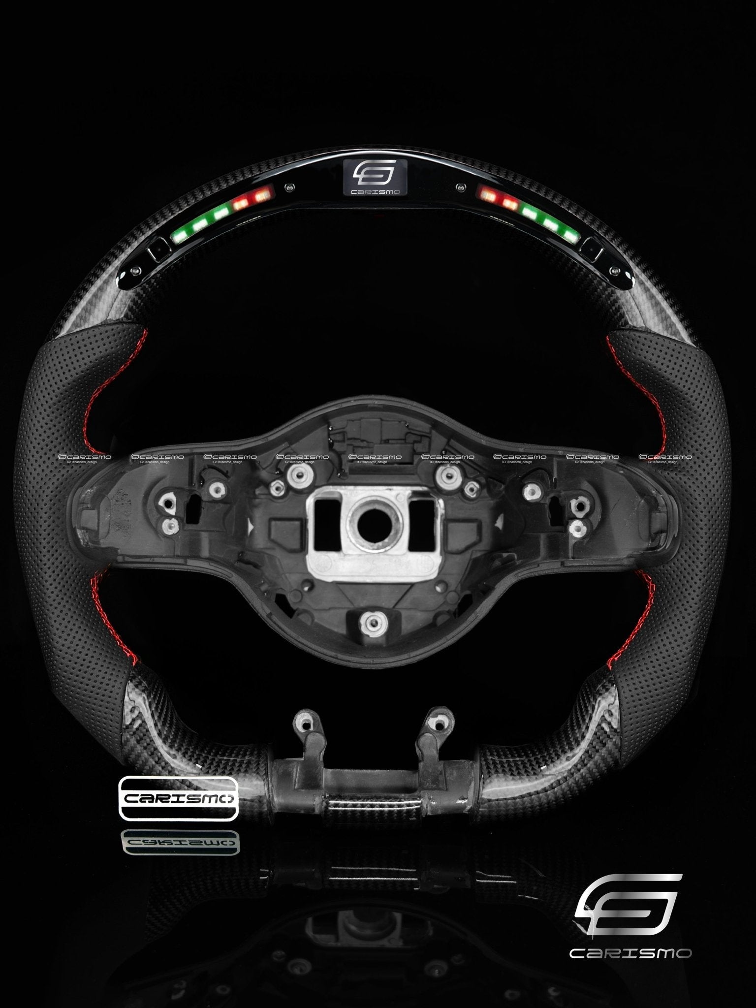 Carismo Steering Wheel For Mercedes/AMG (2020 AMG Performance Wheel) - Classic RPM LED - Gloss Carbon - Perforated Leather