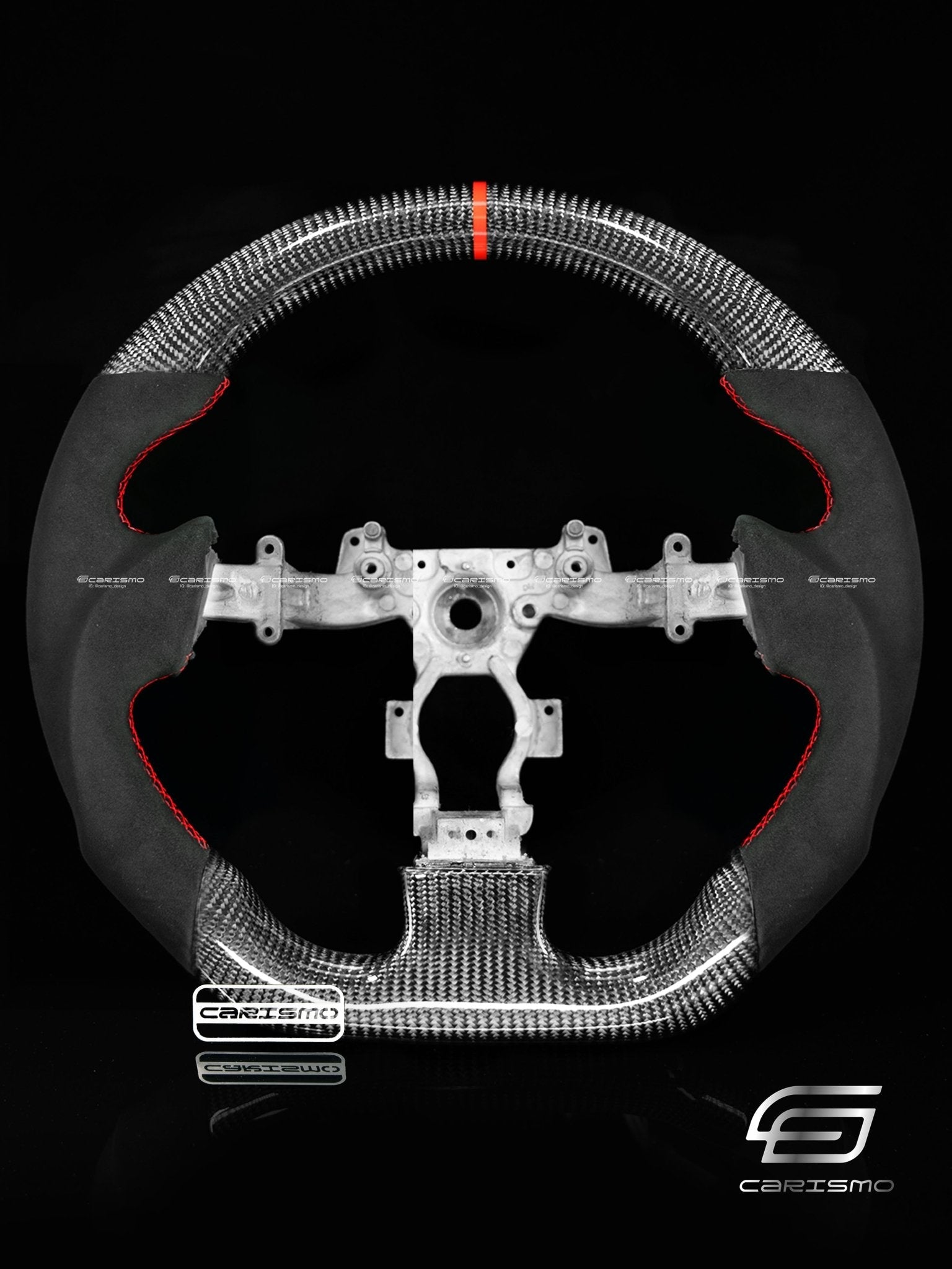 Carismo Steering Wheel For Nissan GT-R (R35 CBA & DBA) - Sport - Gloss Carbon - Alcantara