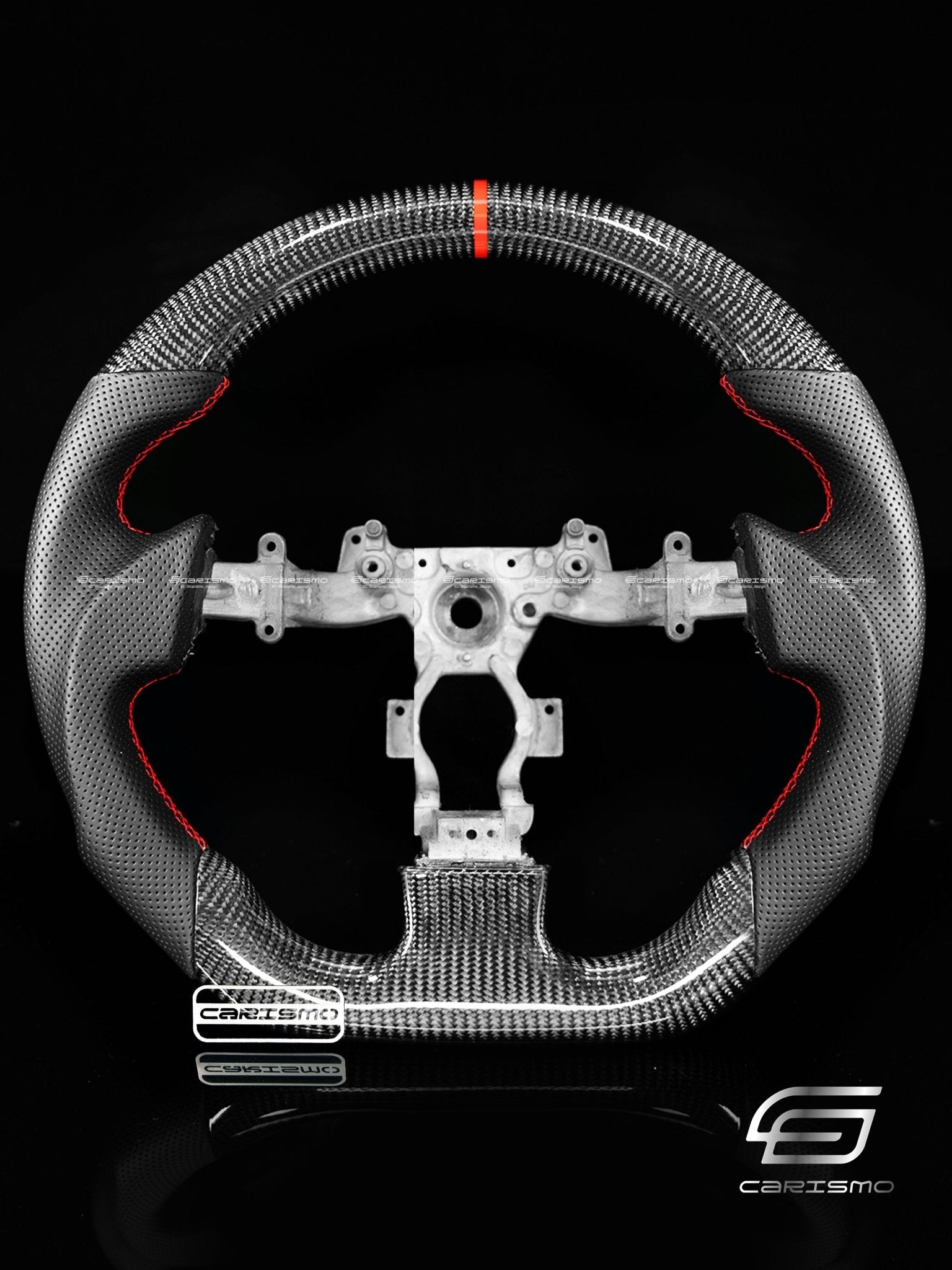 Carismo Steering Wheel For Nissan GT-R (R35 CBA & DBA) - Sport - Gloss Carbon - Perforated Leather