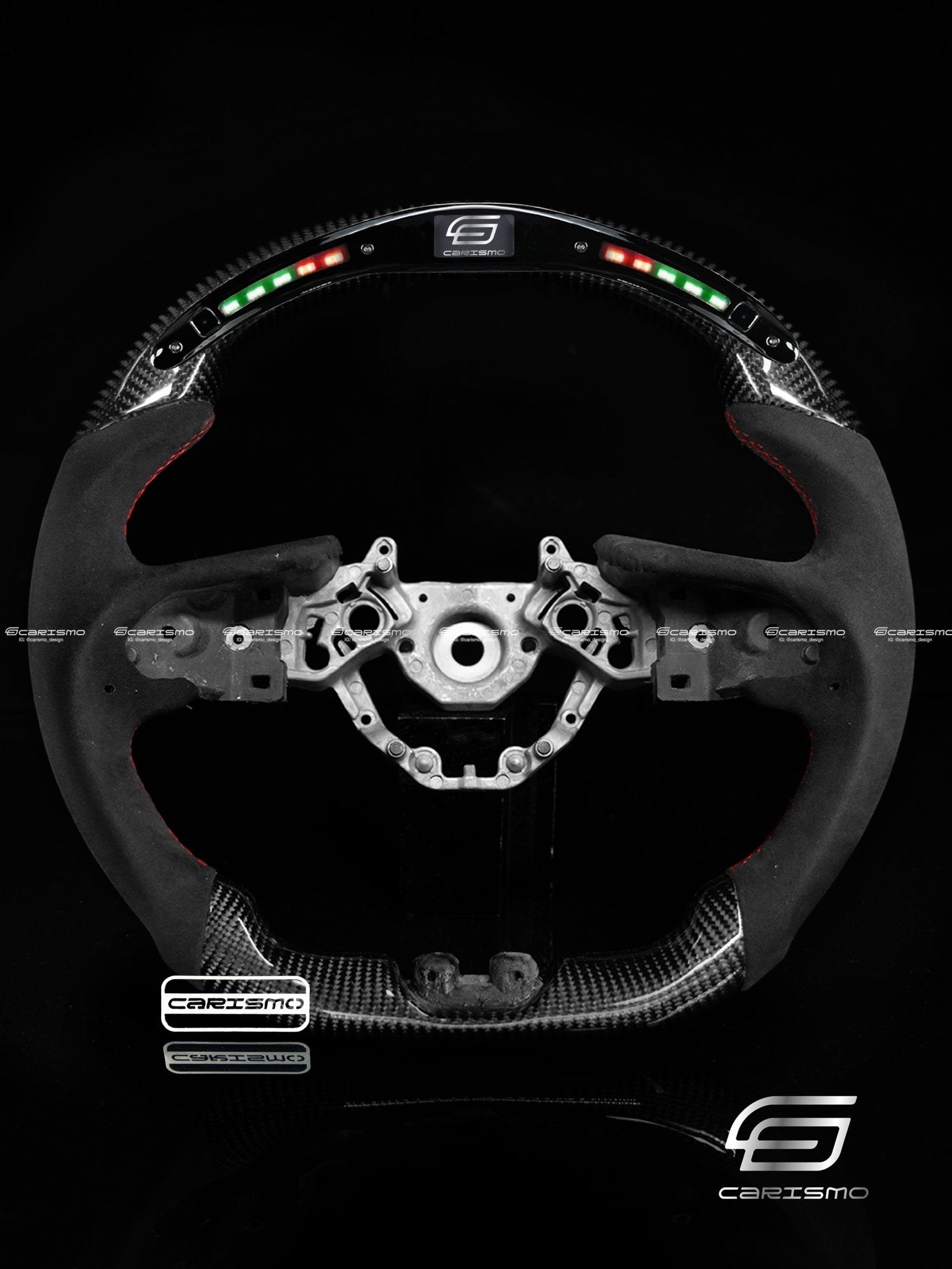 Carismo Steering Wheel For Nissan GT-R (R35 EBA) - Classic RPM LED - Gloss Carbon - Alcantara