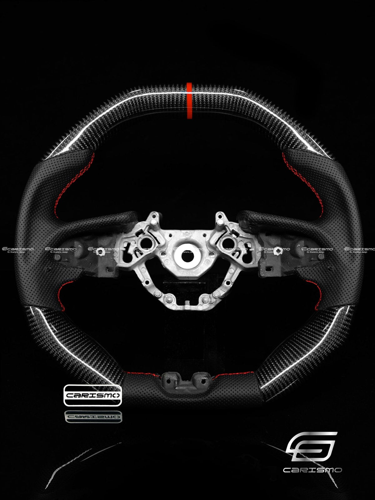 Carismo Steering Wheel For Nissan GT-R (R35 EBA) - Signature - Gloss Carbon - Perforated Leather