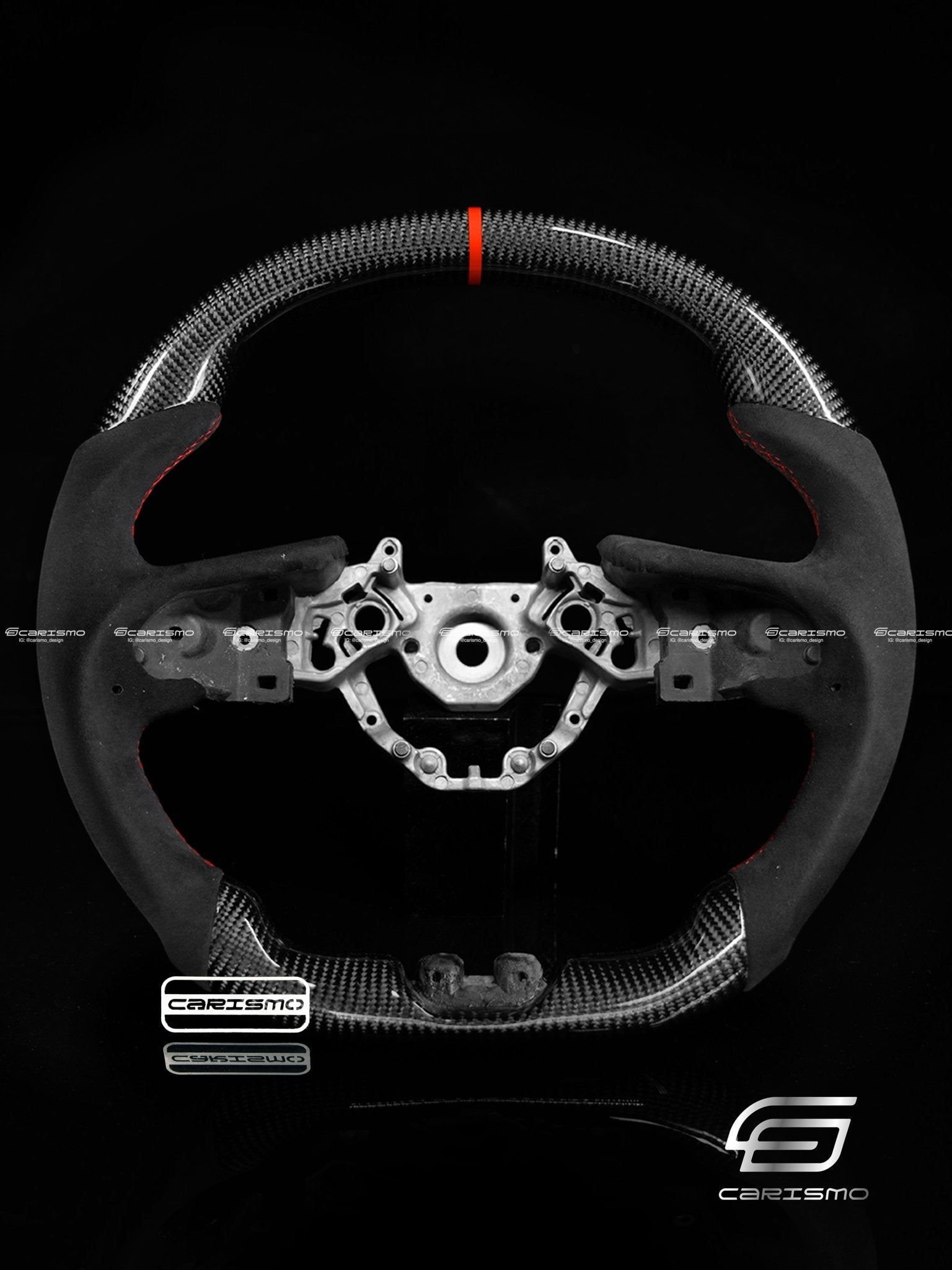 Carismo Steering Wheel For Nissan GT-R (R35 EBA) - Sport - Gloss Carbon - Alcantara