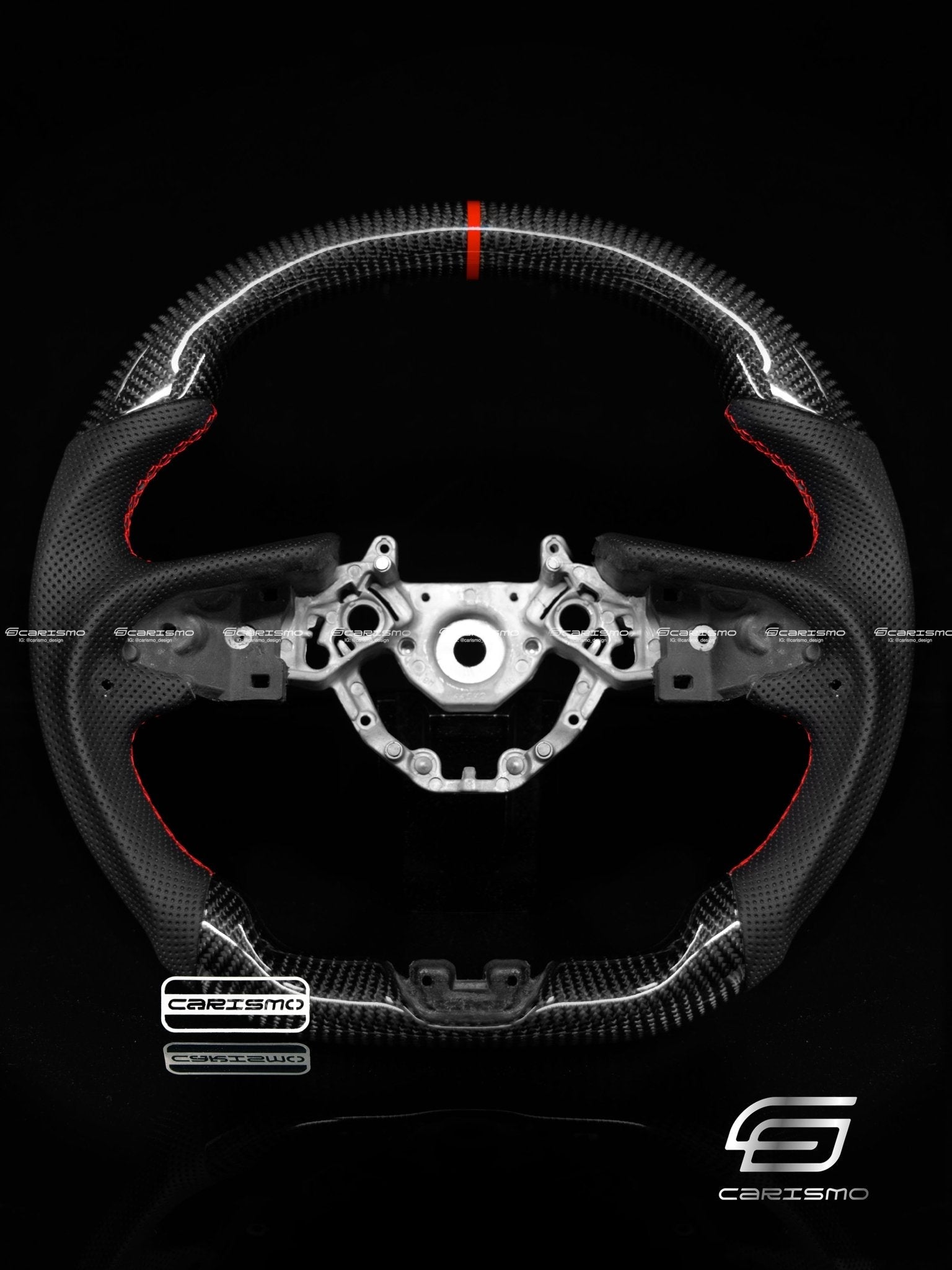 Carismo Steering Wheel For Nissan GT-R (R35 EBA) - Sport - Gloss Carbon - Perforated Leather